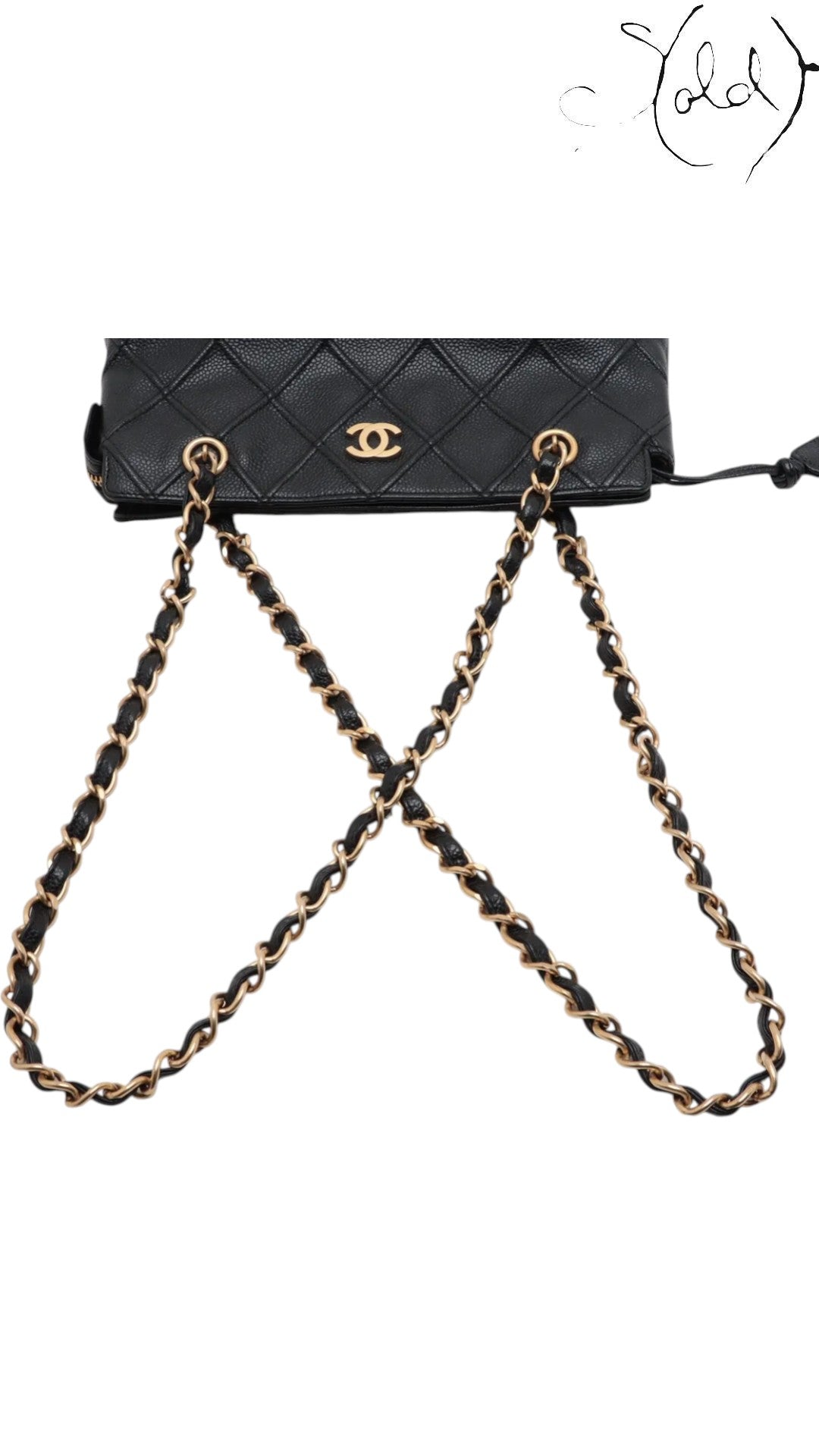 Chanel Bicolore Caviar Shoulder Bag Early 2000s, Hardware detail | Sold Attire