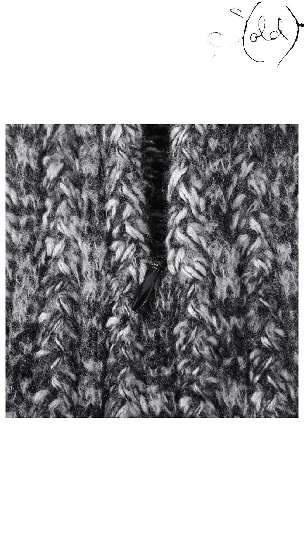 Sold Attire black wool pencil skirt with a bias cut and side zip closure, featuring a textured knit.