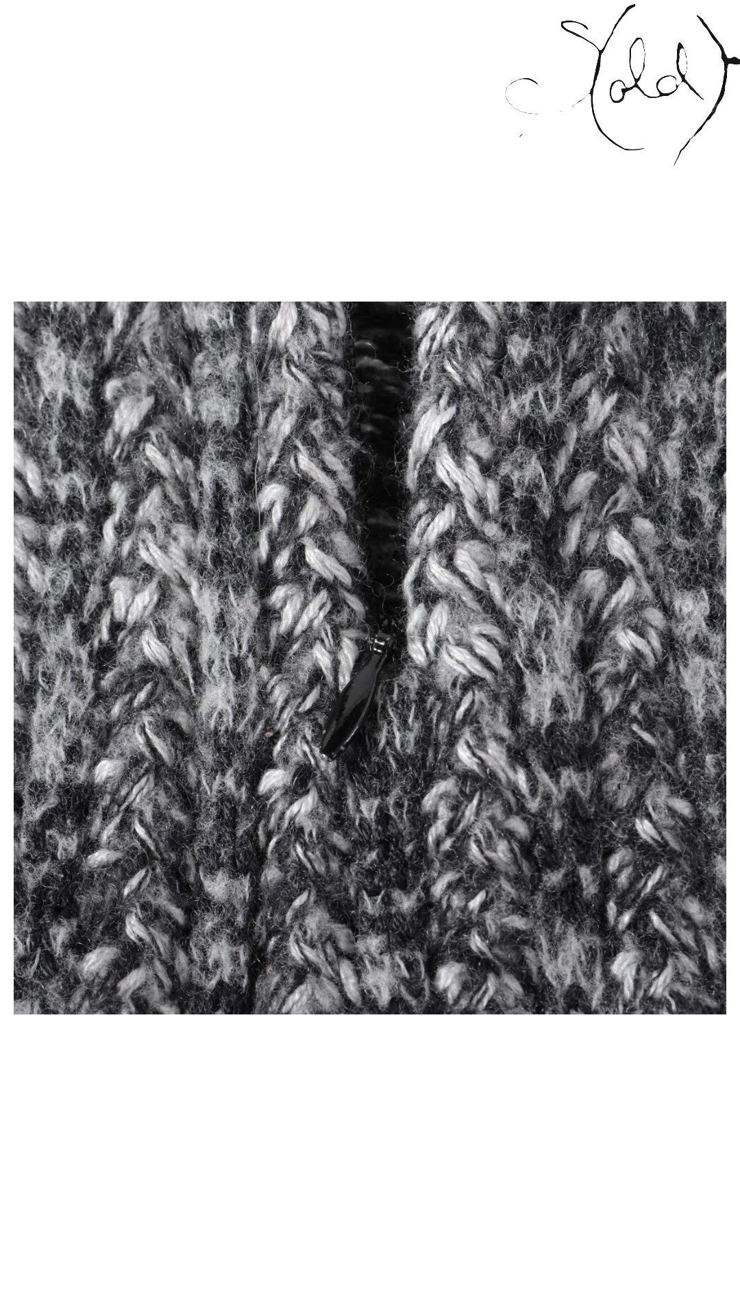 Sold Attire black wool pencil skirt with a bias cut and side zip closure, featuring a textured knit.