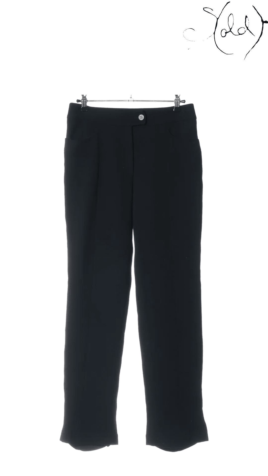Chanel 2002 Black Wool Trousers Size 38 - view 1