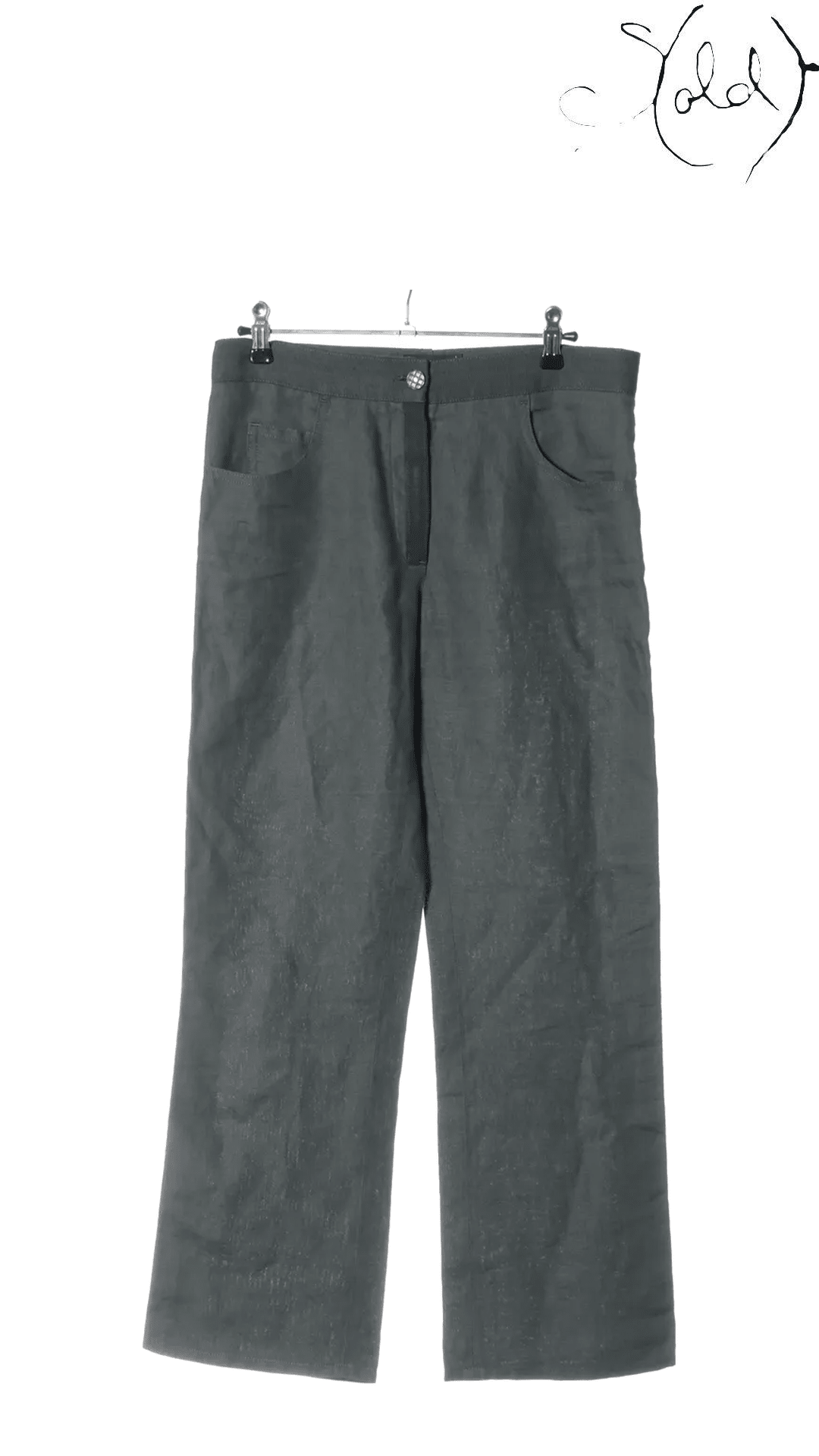 Chanel Khaki Straight-Leg Trousers Size 38 - view 1