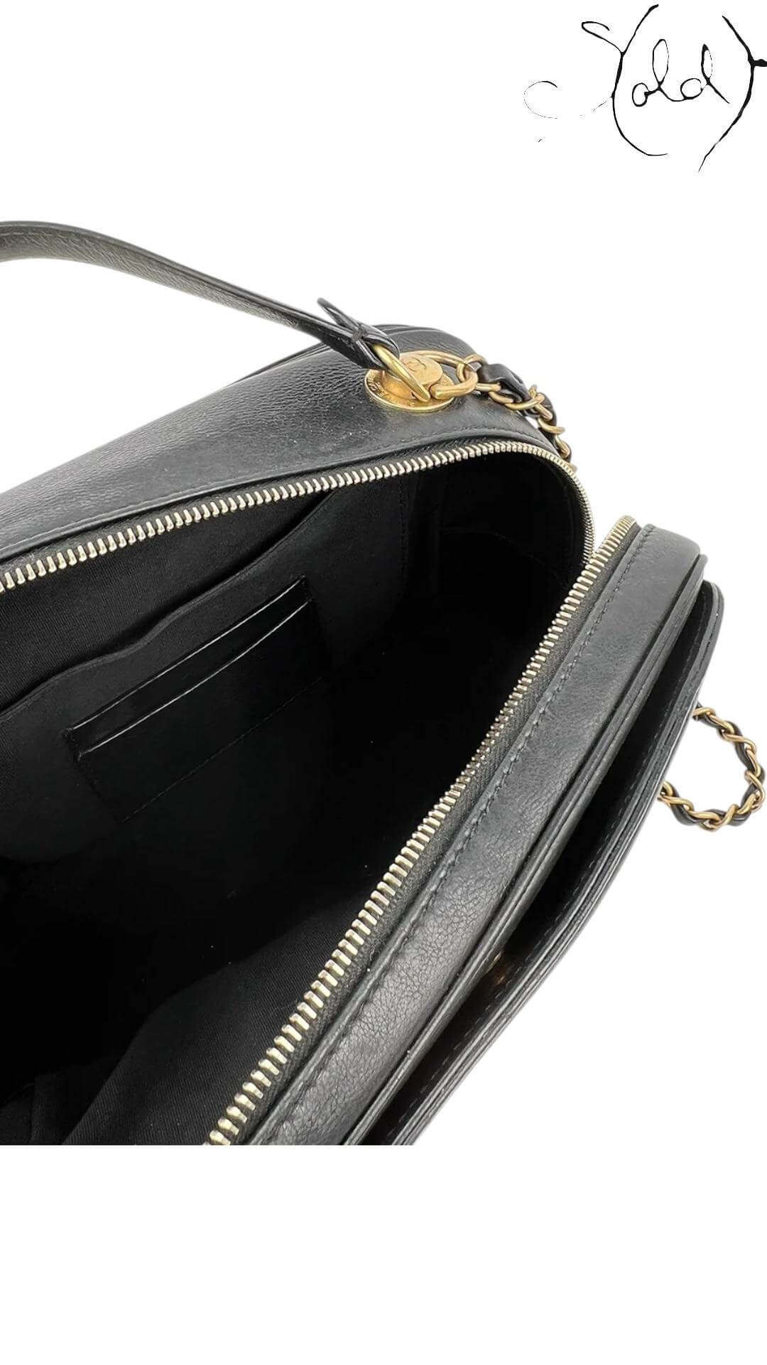CHANEL Vanity Case Crossbody Bag – Black Lambskin GHW, Base view | Sold Attire