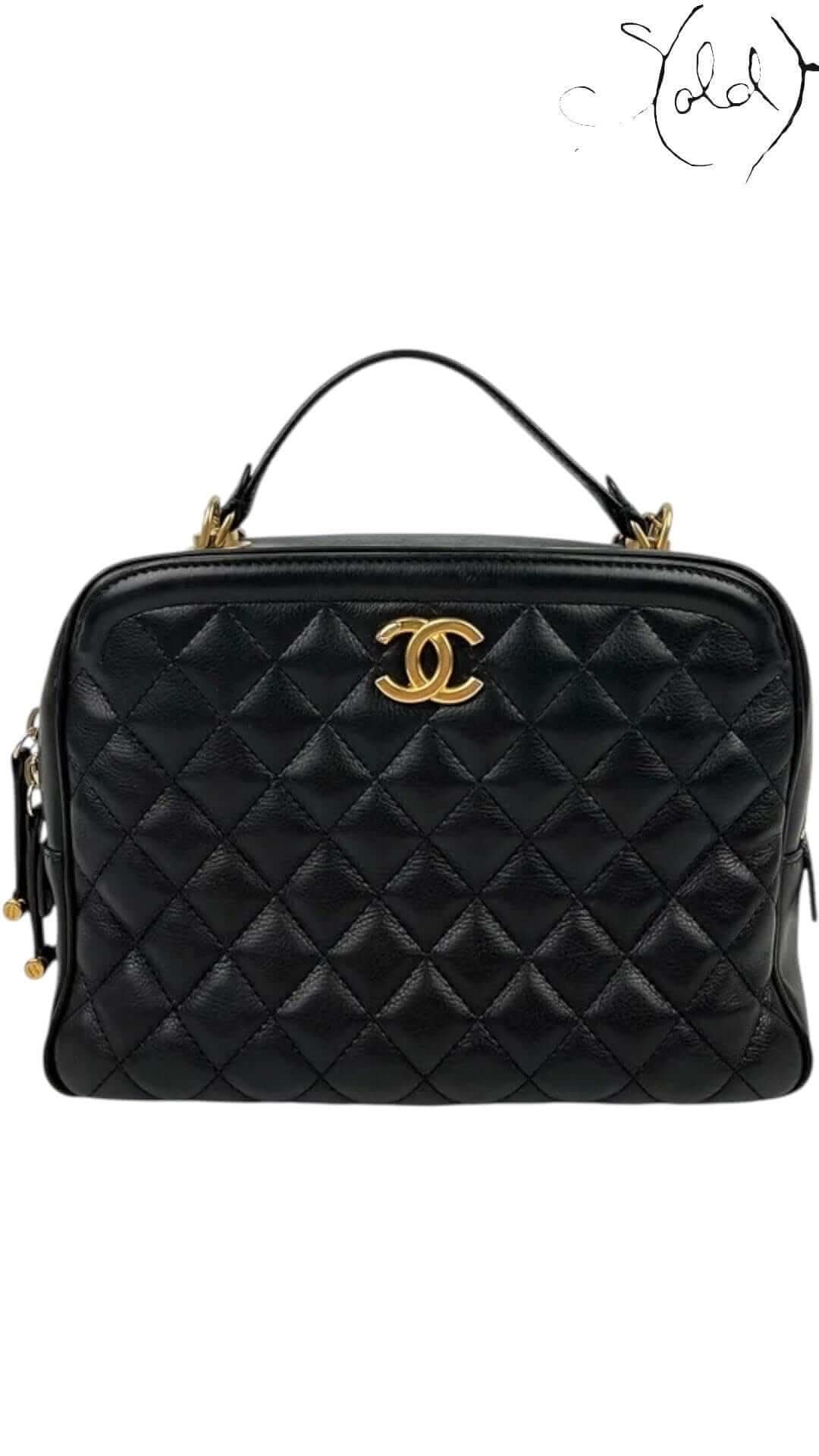 CHANEL Vanity Case Crossbody Bag – Black Lambskin GHW | Sold Attire - Sold Attire