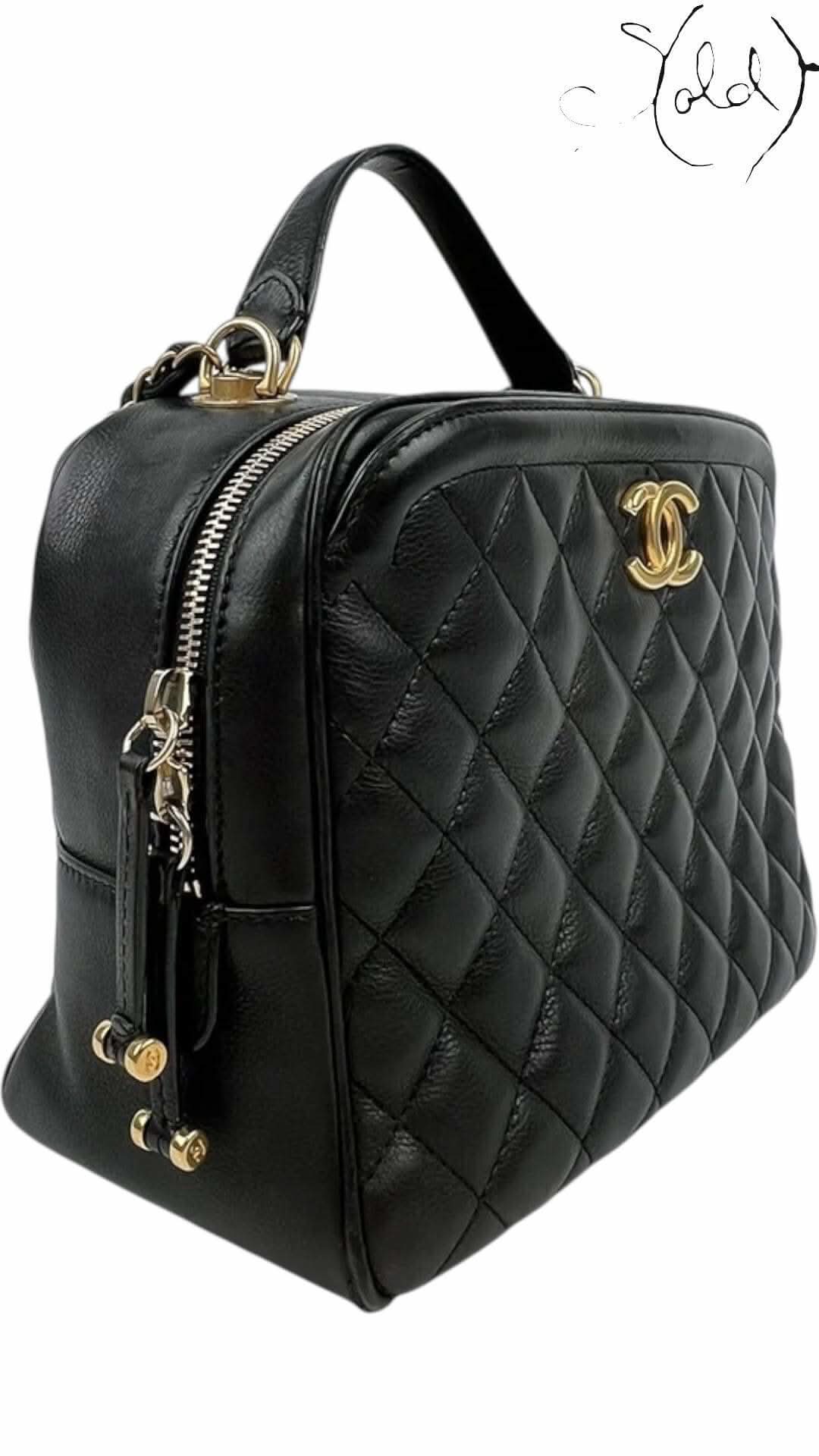 CHANEL Vanity Case Crossbody Bag – Black Lambskin GHW | Sold Attire - Sold Attire