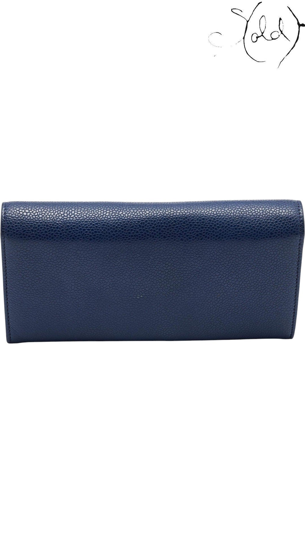 Chanel blue caviar wallet side profile