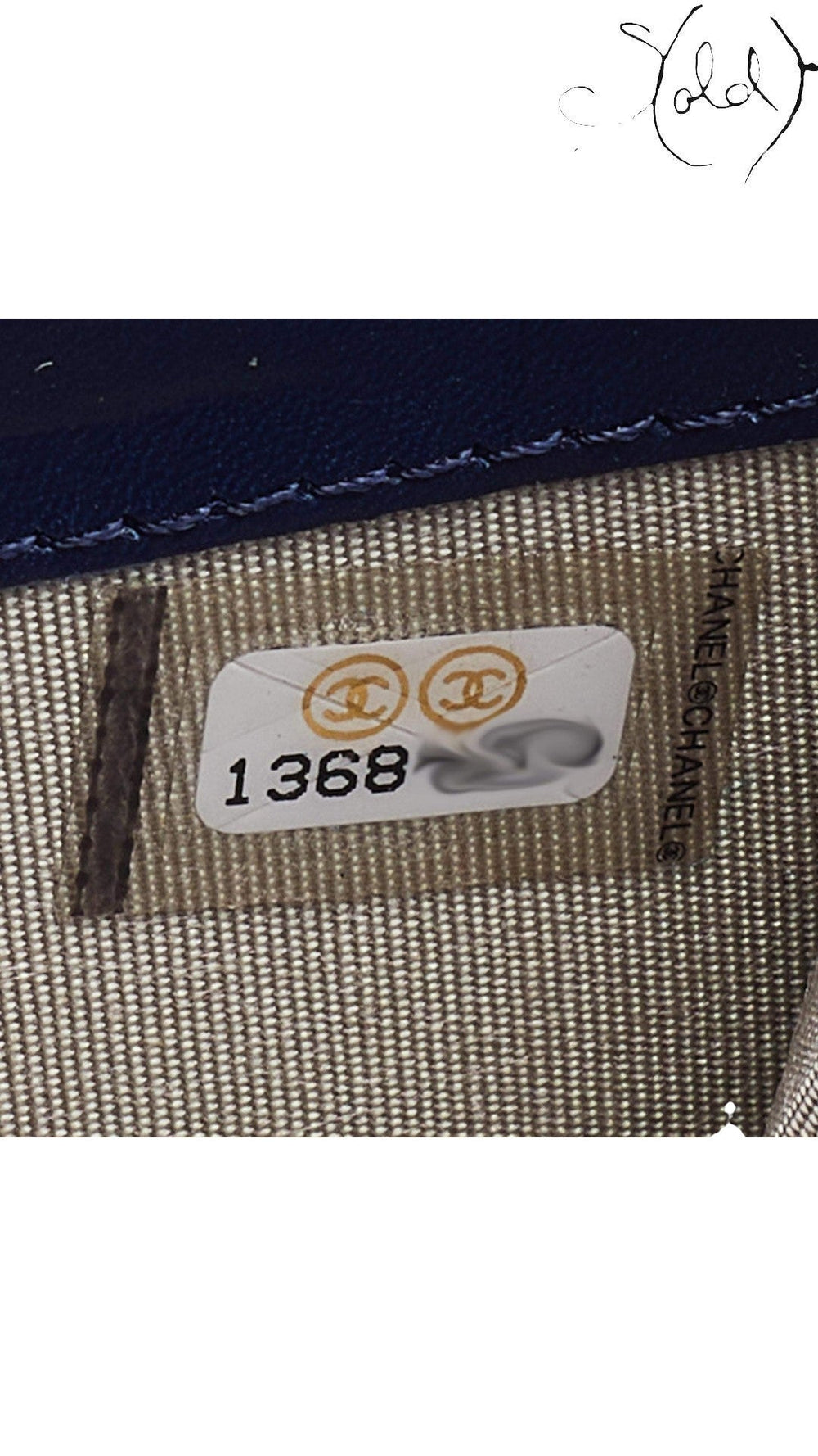 Chanel blue caviar wallet card slots detail