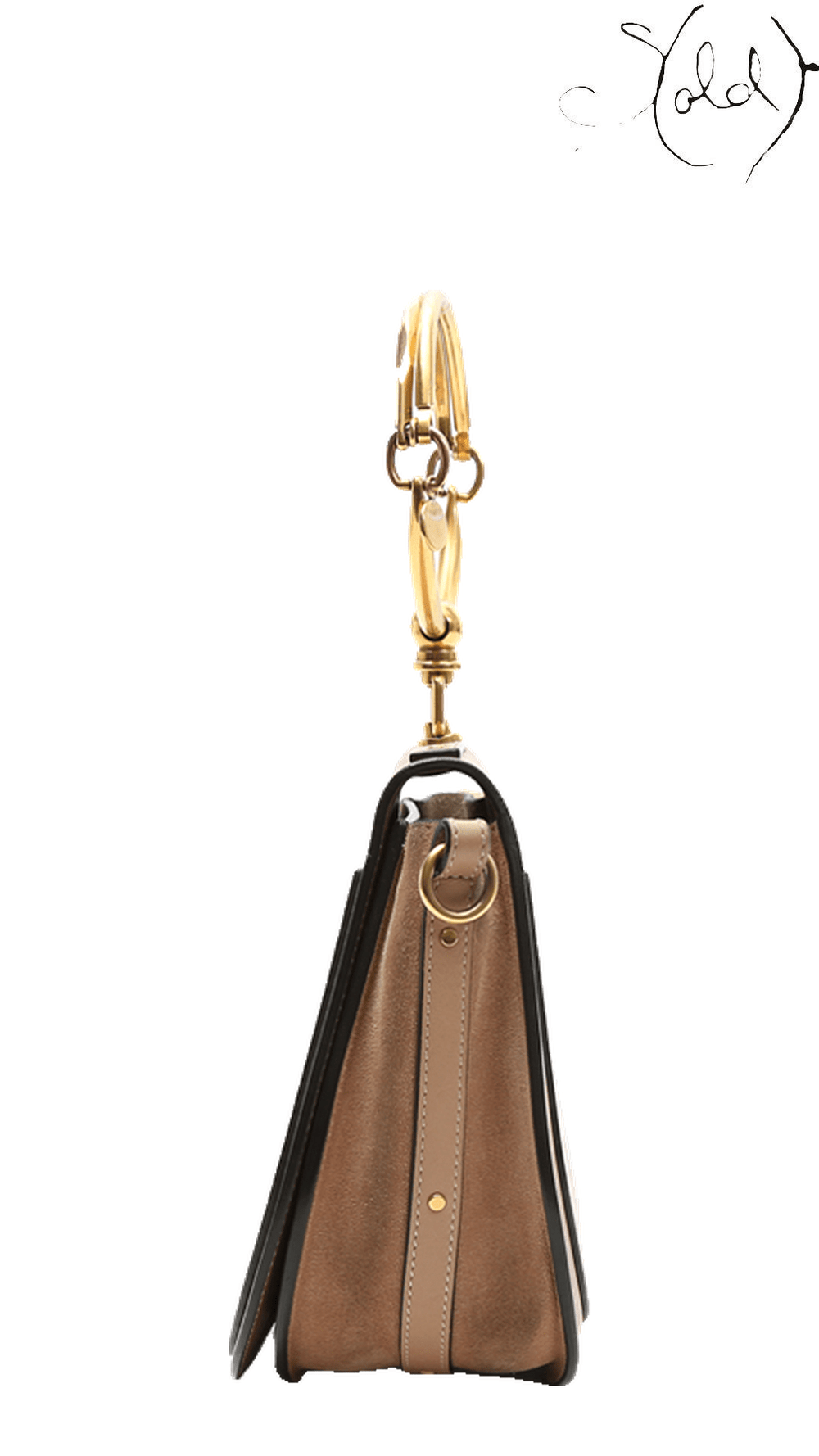 Chloé Nile beige leather and suede Bracelet Bag: right side view