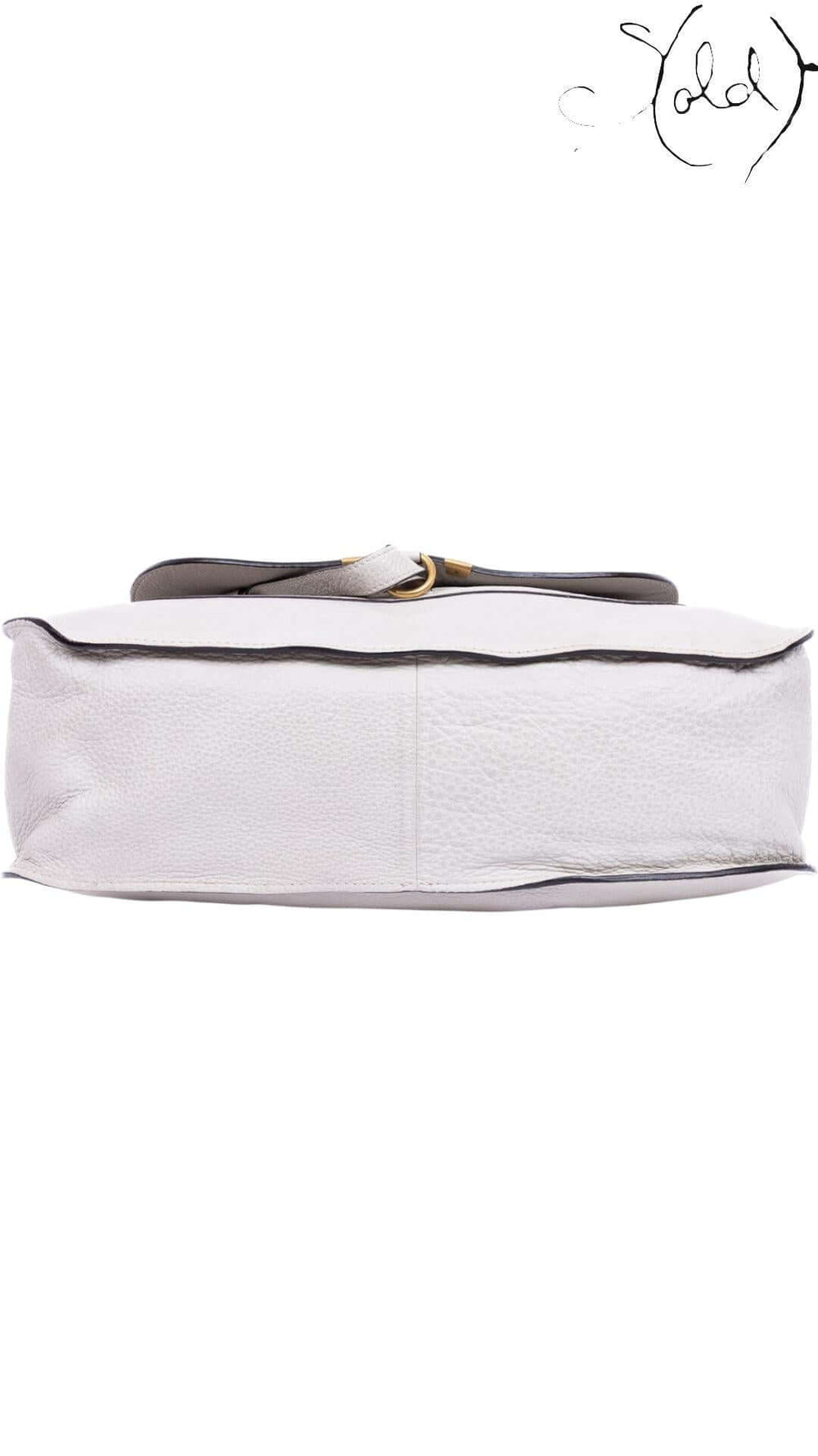 Chloé Marcie Large Satchel – White Calf Leather, Hardware detail | Sold Attire