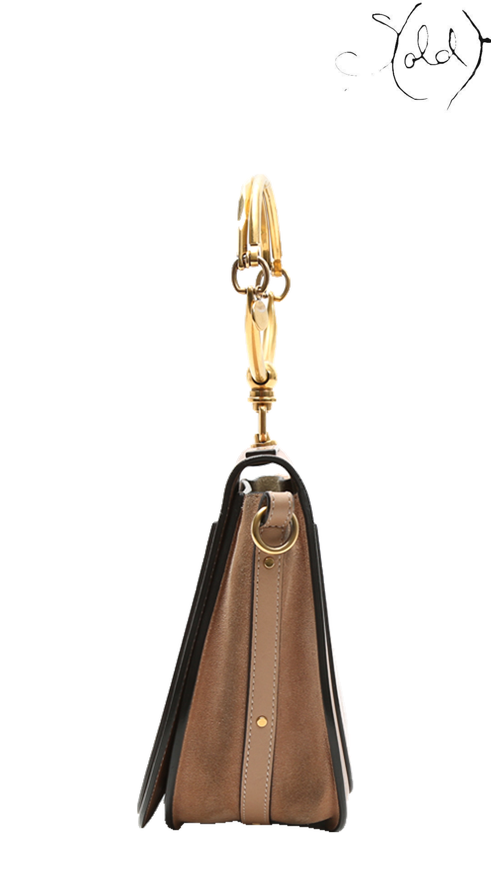 Chloé Nile beige leather and suede Bracelet Bag: right side view