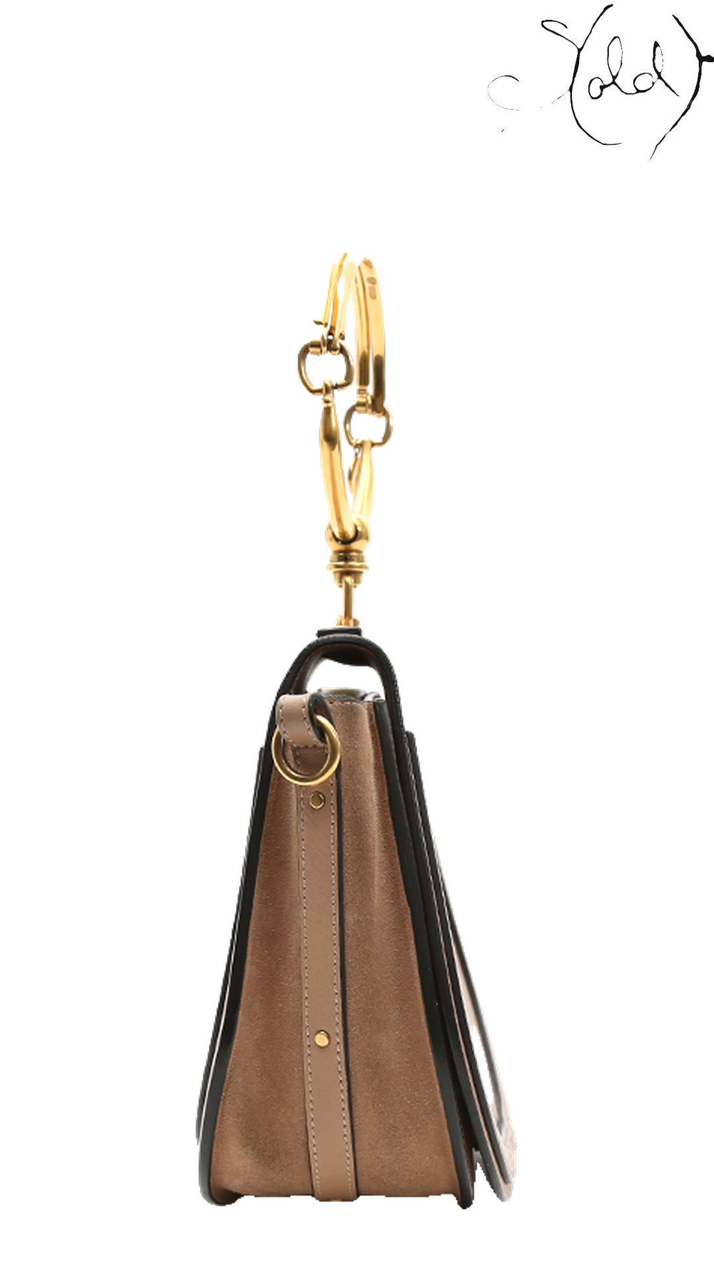Chloé Nile beige leather and suede Bracelet Bag: left side view