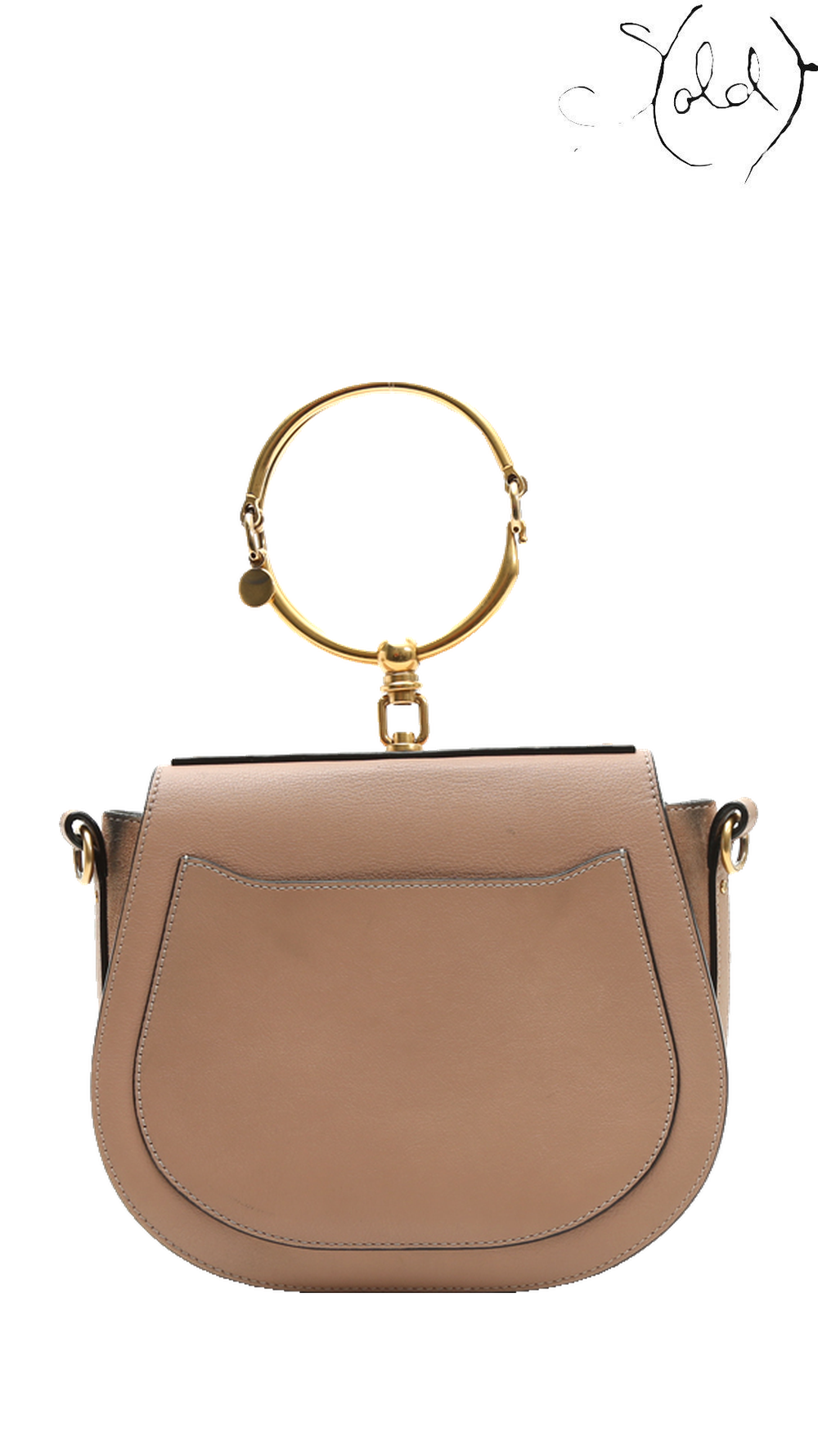 Chloé Nile beige leather and suede Bracelet Bag: reverse view