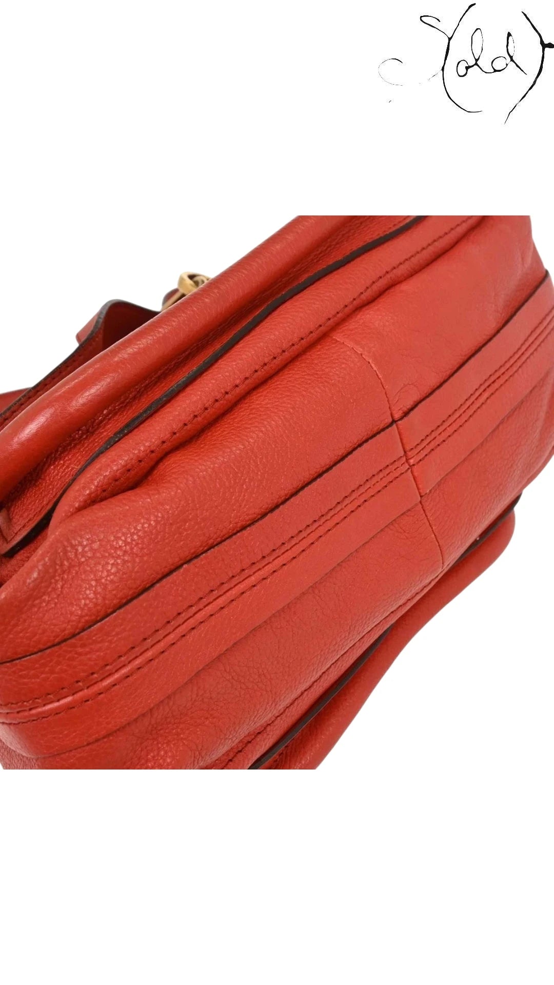 Chloé Paraty Large Top Handle Bag Coral Red 2010s, Close-up | Sold Attire