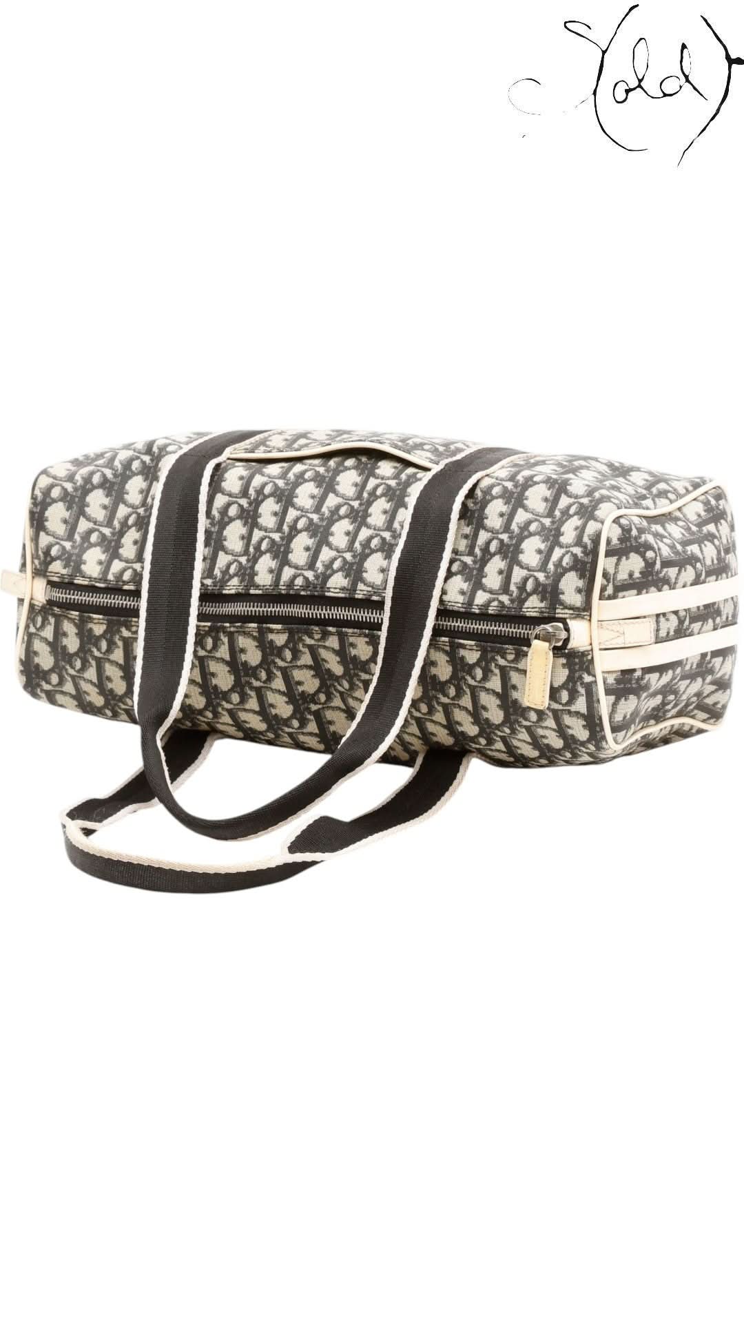 Christian Dior Bags Christian Dior Trotter No. 2 Boston Bag Blue Monogram 2004 Galliano Era Pristine | Sold Attire