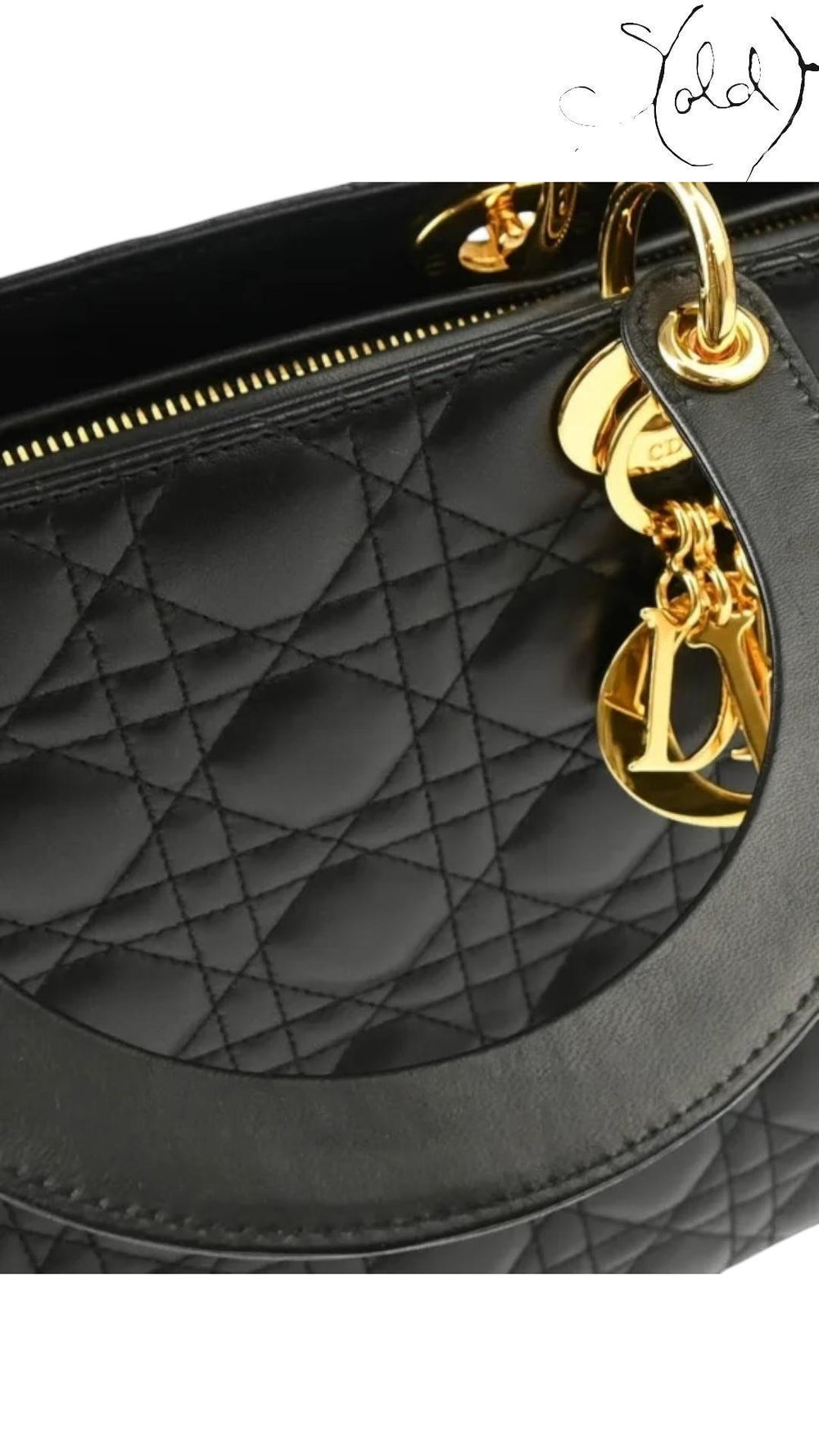 Christian Dior Lady Dior Lambskin Medium Bag, Detail view | Sold Attire