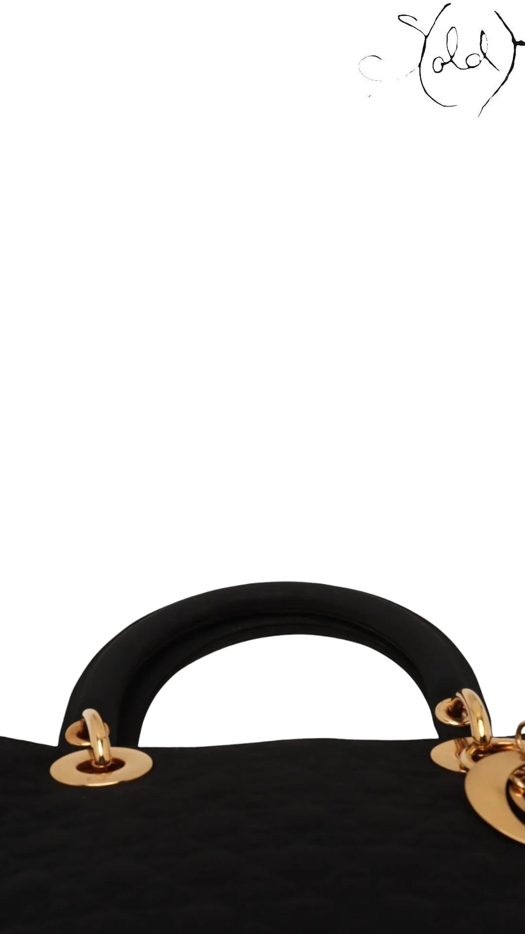 Christian Dior Lady Dior Nylon Top Handle Bag, Hardware detail | Sold Attire
