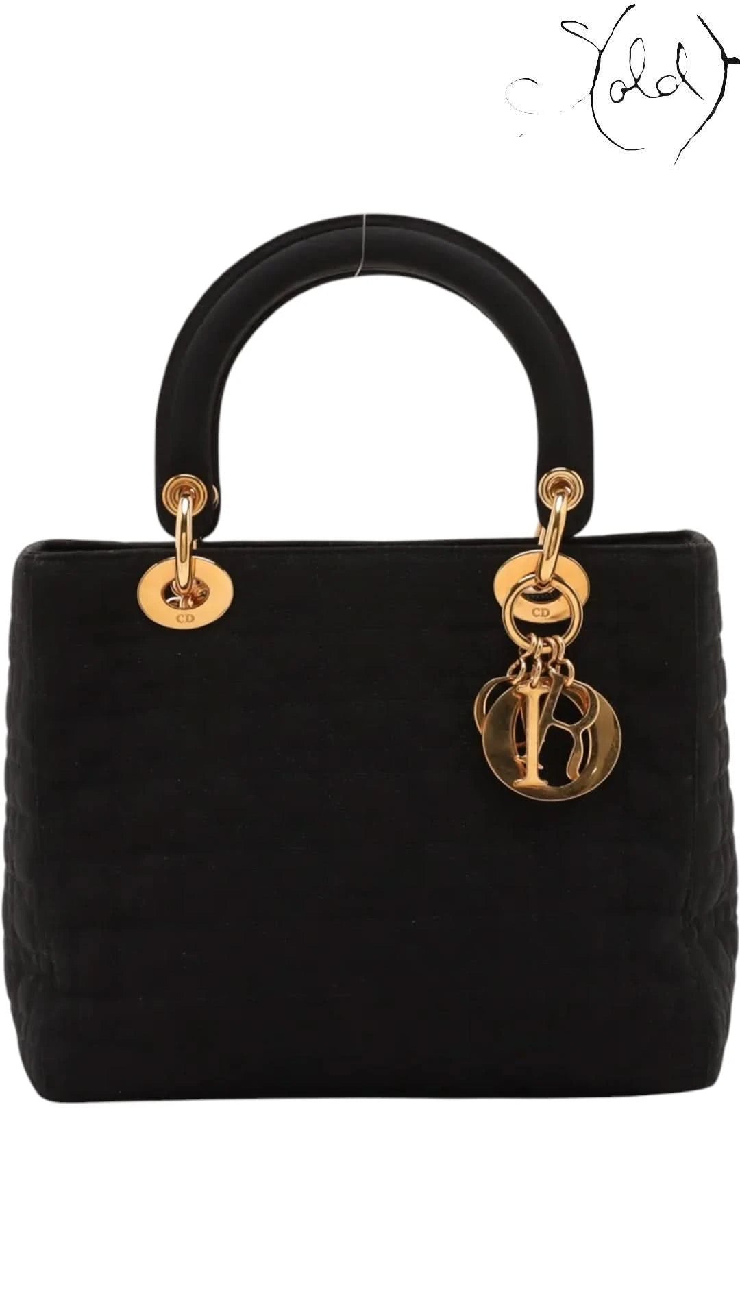 Christian Dior Lady Dior Nylon Top Handle Bag | Sold Attire - Sold Attire