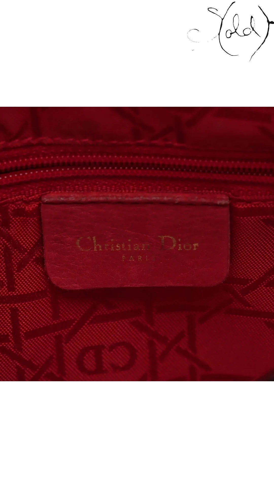 Christian Dior Lady Dior Nylon Top Handle Bag, Strap detail | Sold Attire