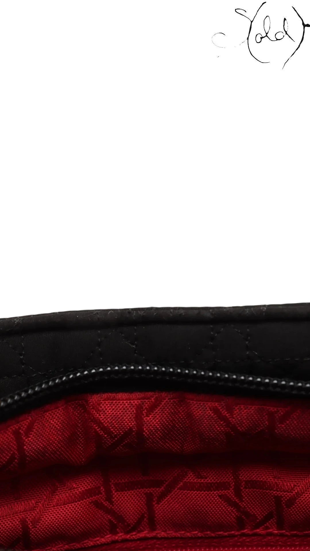 Christian Dior Lady Dior Nylon Top Handle Bag, Lining detail | Sold Attire