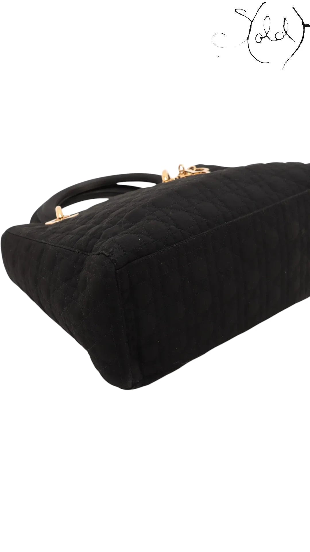 Christian Dior Lady Dior Nylon Top Handle Bag, Detail view | Sold Attire