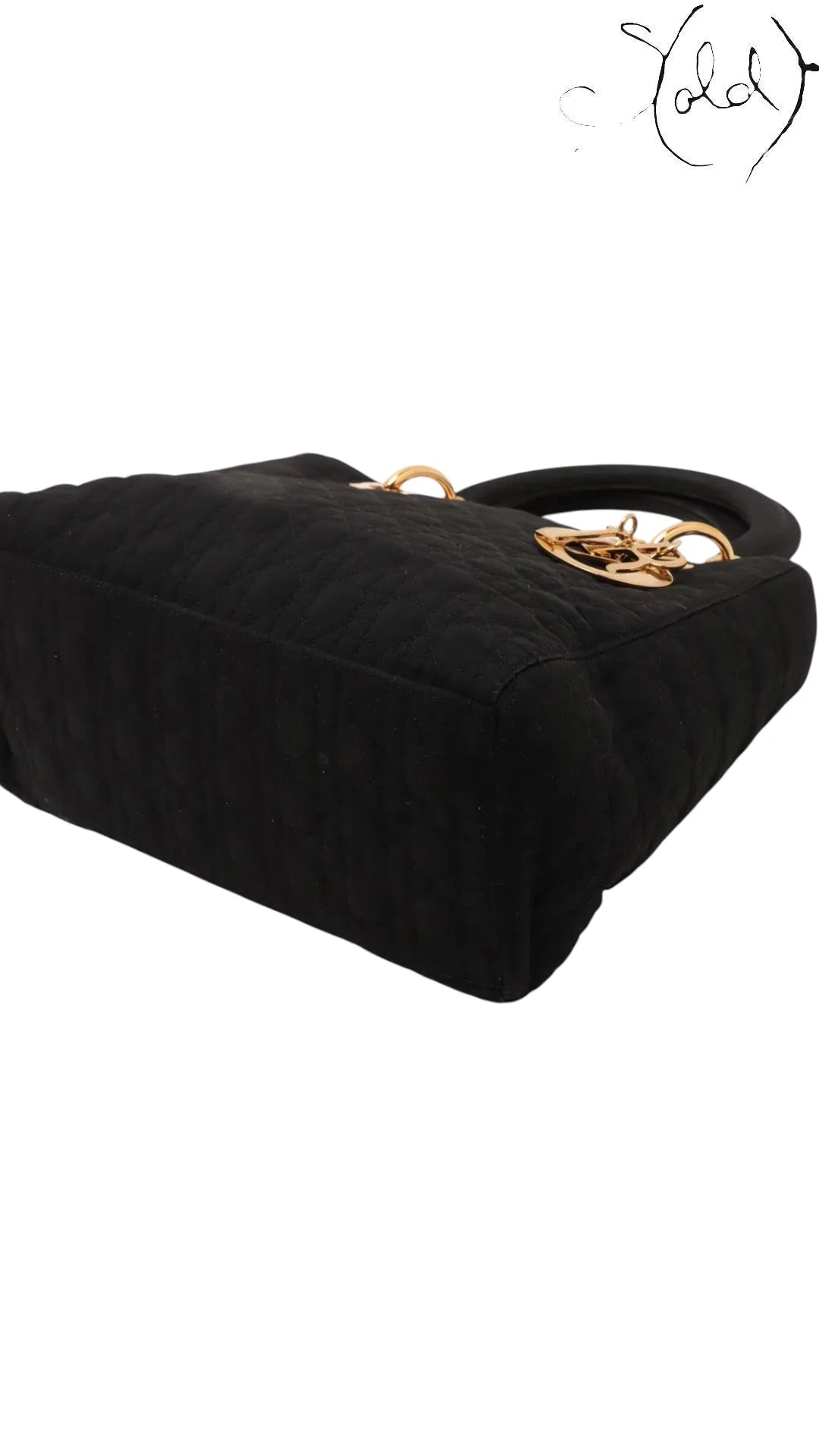 Christian Dior Lady Dior Nylon Top Handle Bag, Interior view | Sold Attire