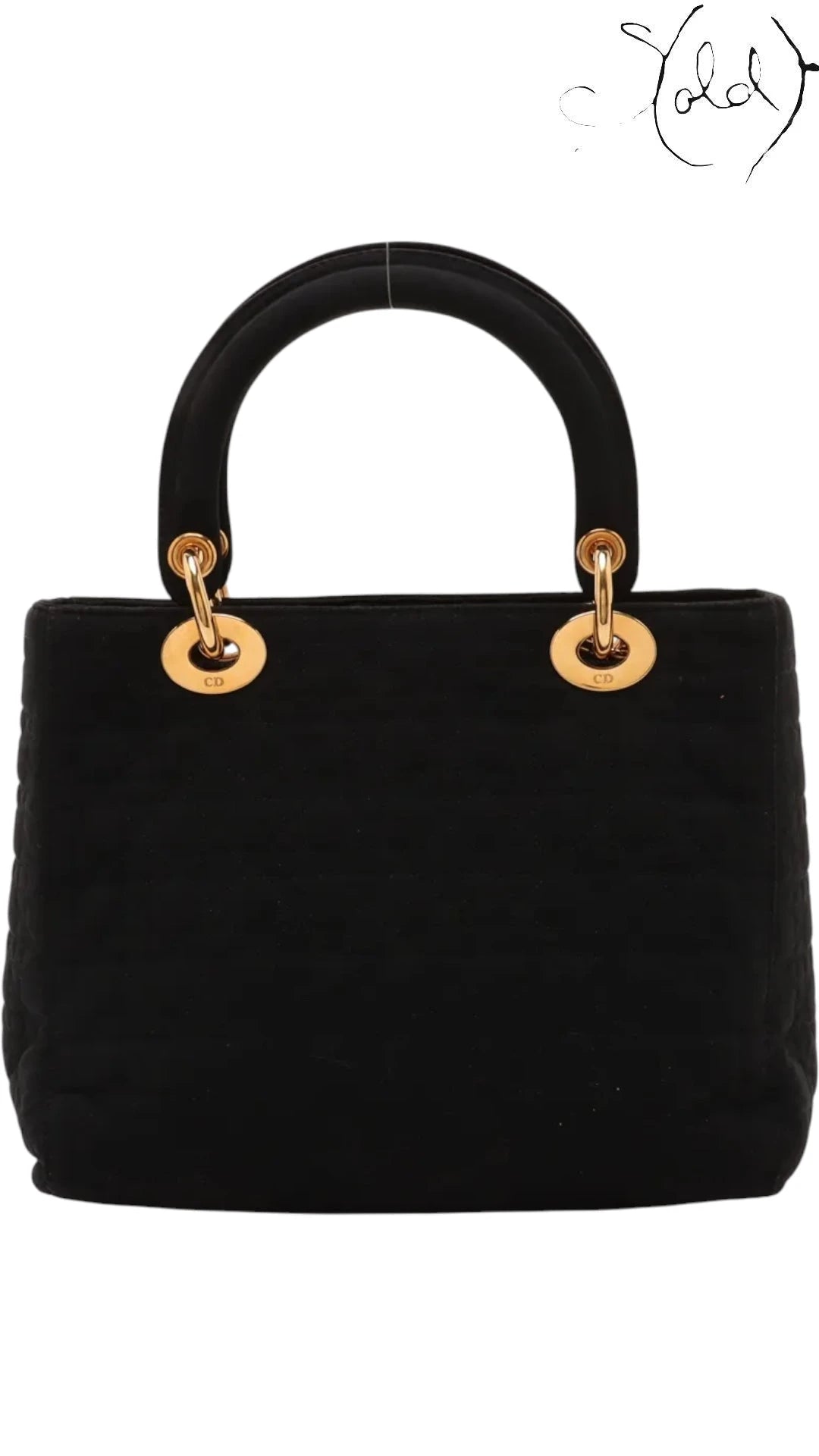 Christian Dior Lady Dior Nylon Top Handle Bag, Back view | Sold Attire