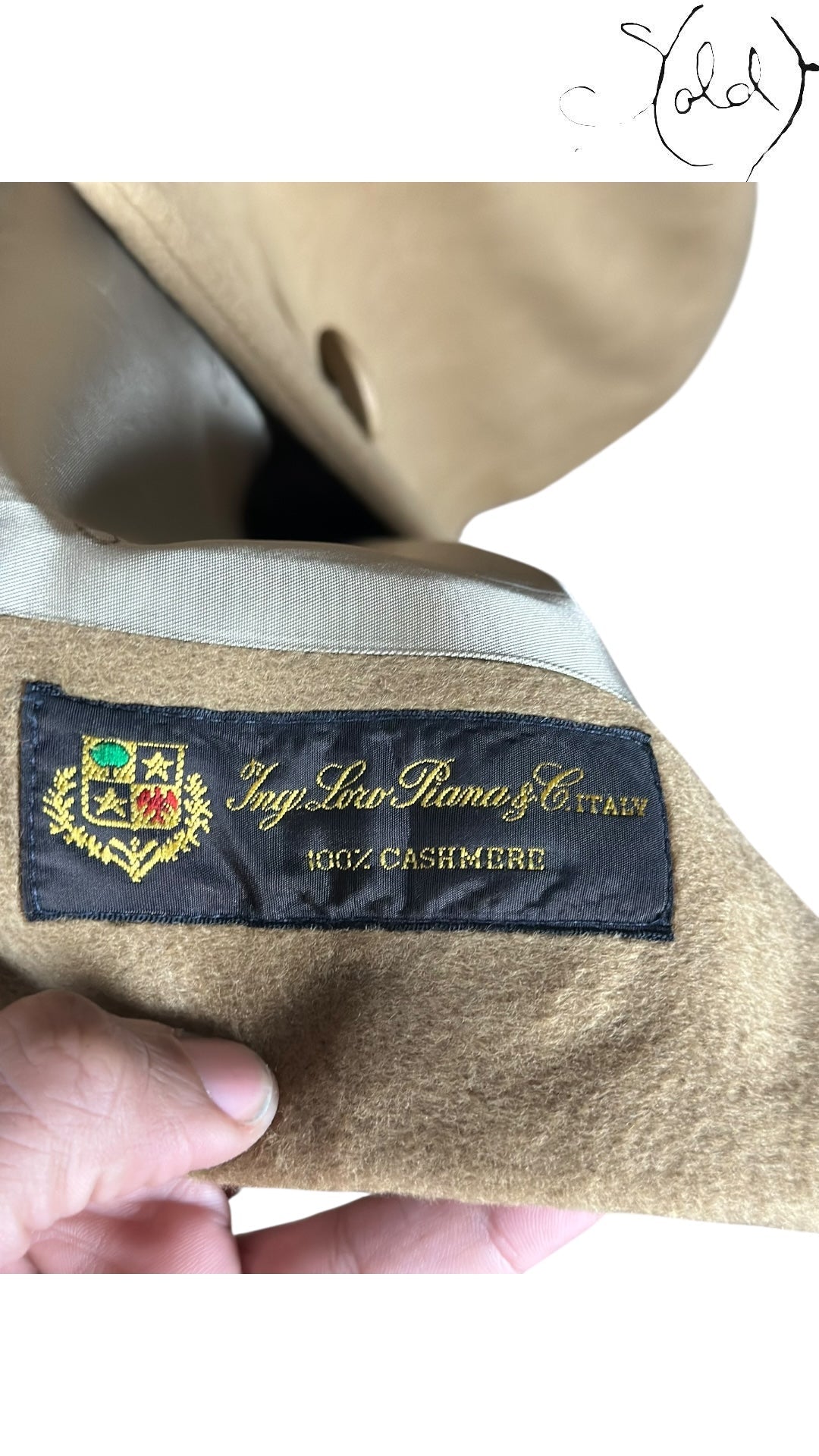 Christian Dior Loro Piana Cashmere Coat Camel 1990s, Interior view | Sold Attire