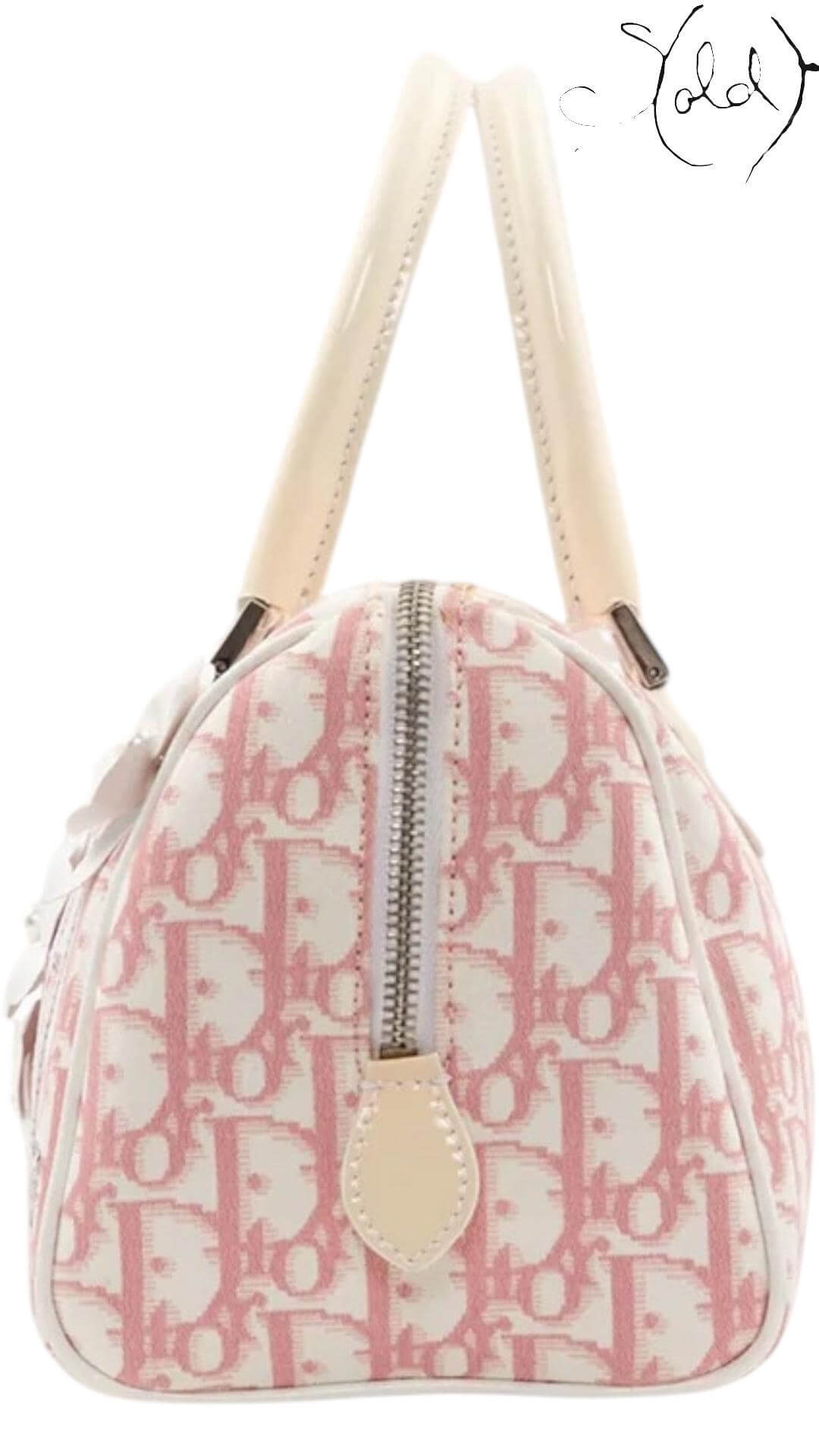 Christian Dior Pink Trotter Girly Boston Bag – Ultra Rare Galliano, Interior view | Sold Attire