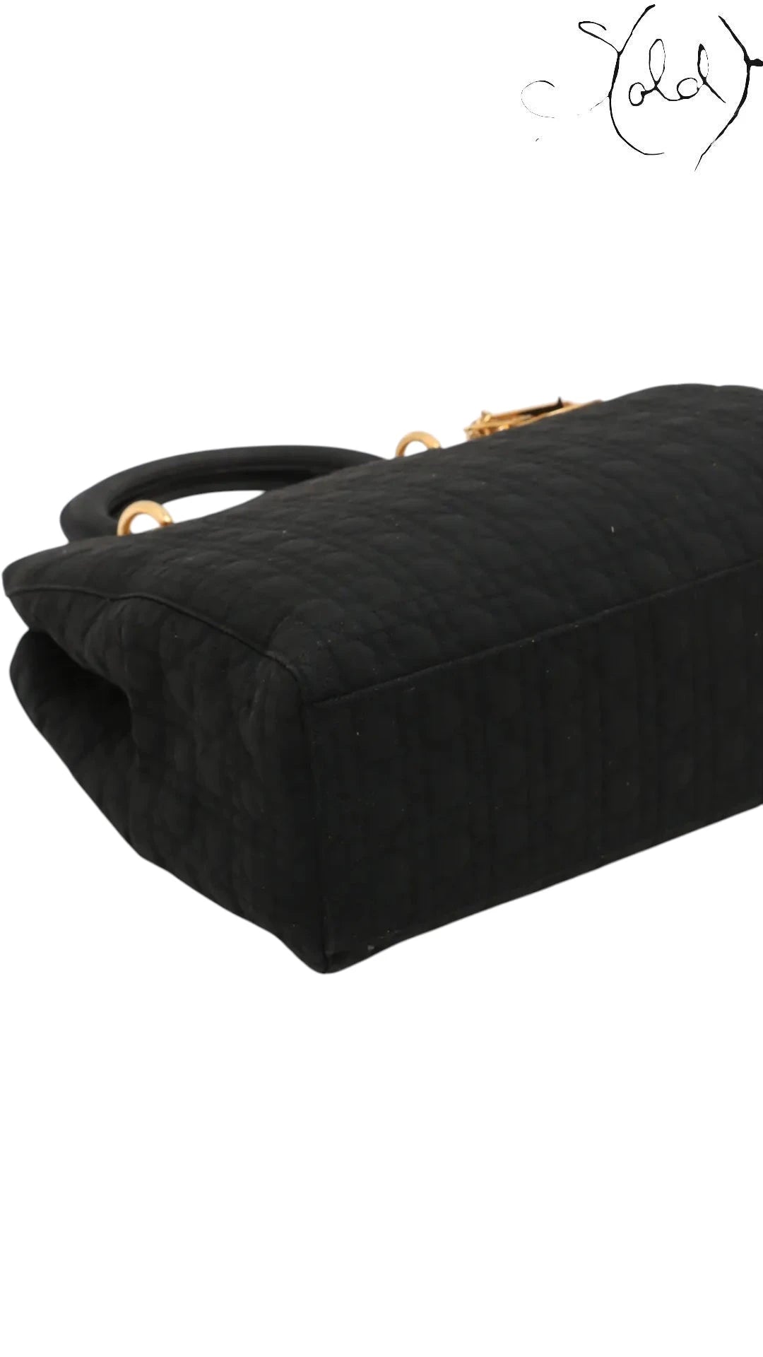 Christian Dior Large Lady Dior Black Cannage Quilted Nylon 1990s, Detail view | Sold Attire