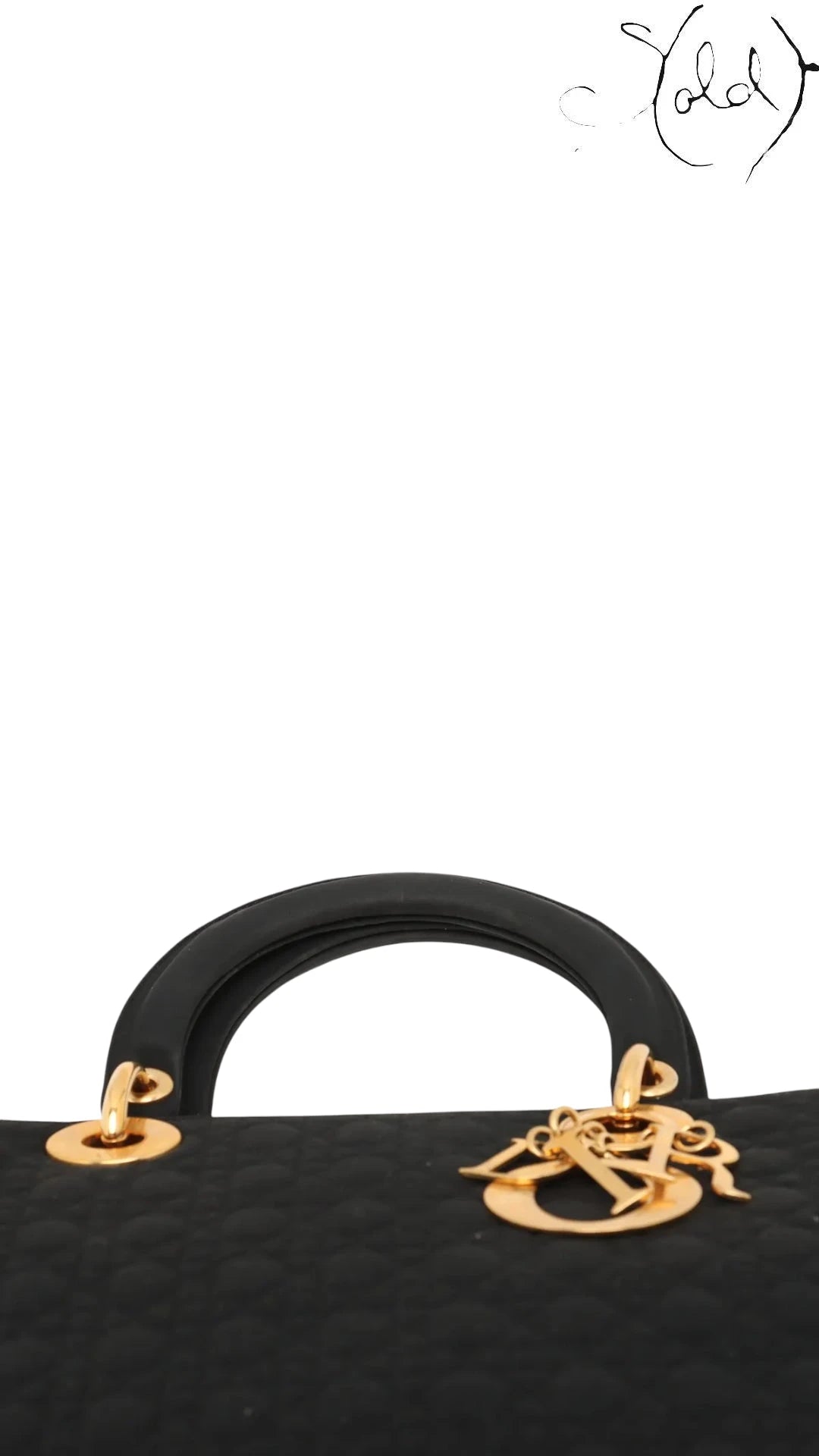 Christian Dior Large Lady Dior Black Cannage Quilted Nylon 1990s, Base view | Sold Attire
