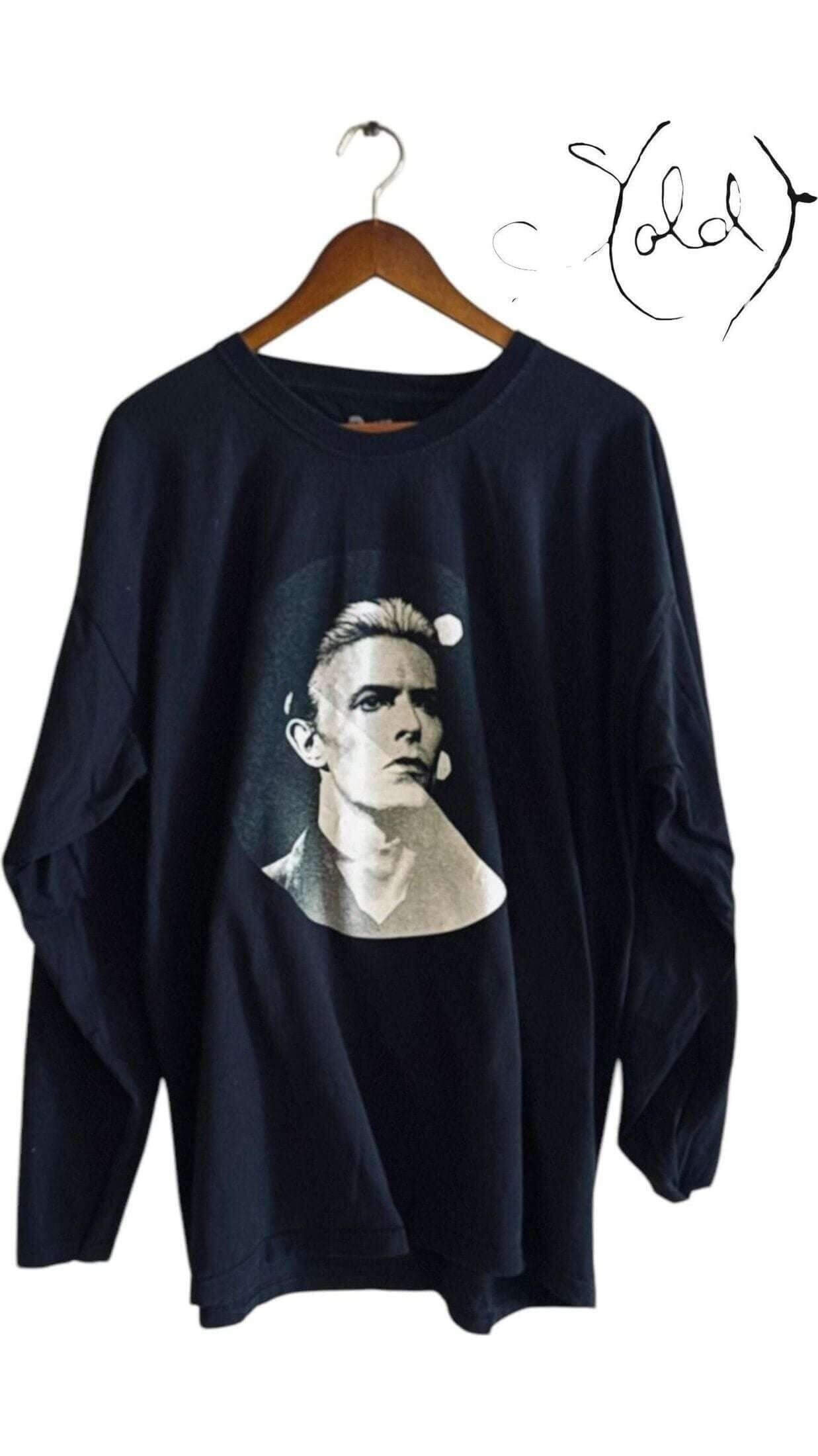 David Bowie Cotton Long Sleeve – Vintage XL Style, Back view | Sold Attire