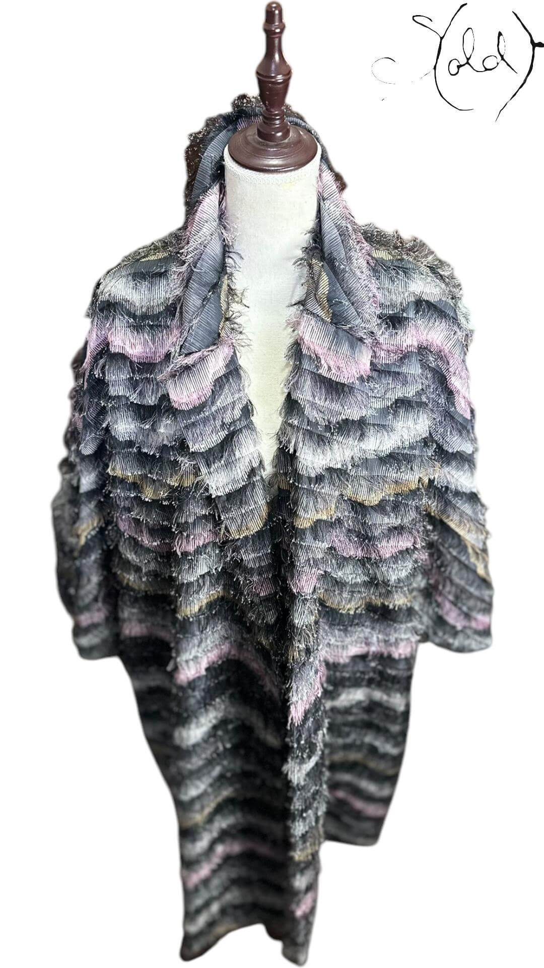 Diane von Furstenberg Fringed Coat – FW16, Detail view | Sold Attire