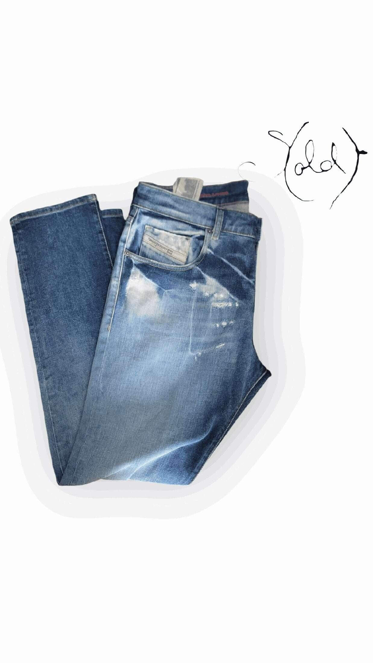 Diesel W36- Distressed Jeans, Interior view | Sold Attire