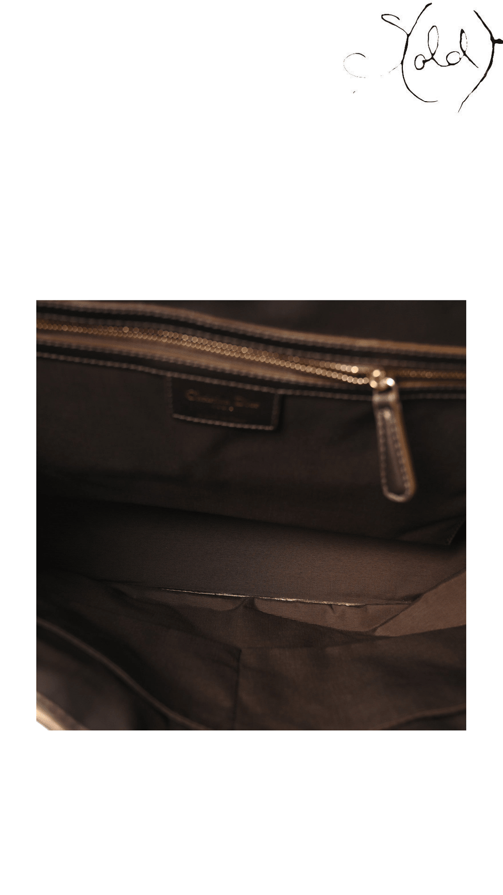 Dior Bronze Cannage Small Panarea Tote: interior view