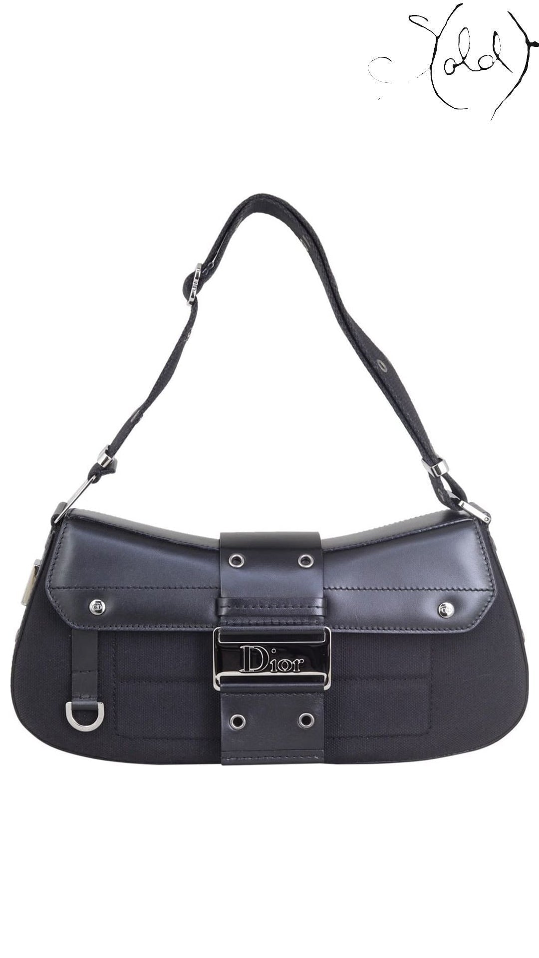 Dior Street Chic Columbus black canvas pouch bag 2002 - view 1