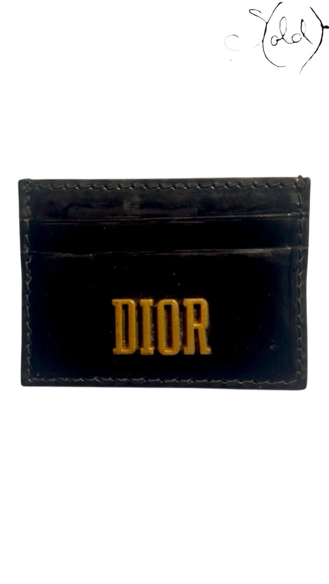 Dior Logo Cardholder – Midnight Patent — Authenticated Pre-Owned | Sold Attire