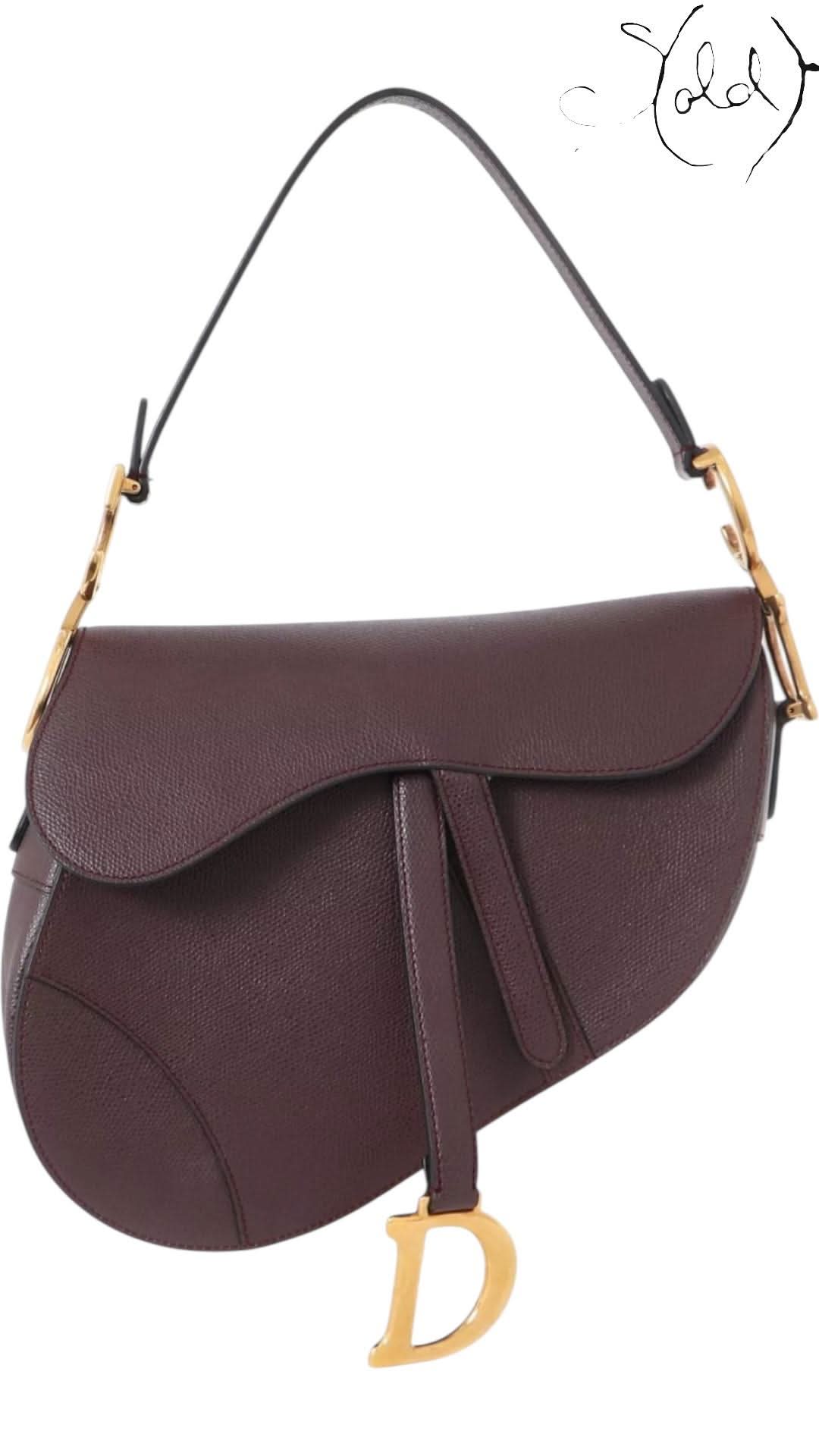 Dior Medium Saddle + Jacquard Strap – Amarante | Sold Attire - Sold Attire