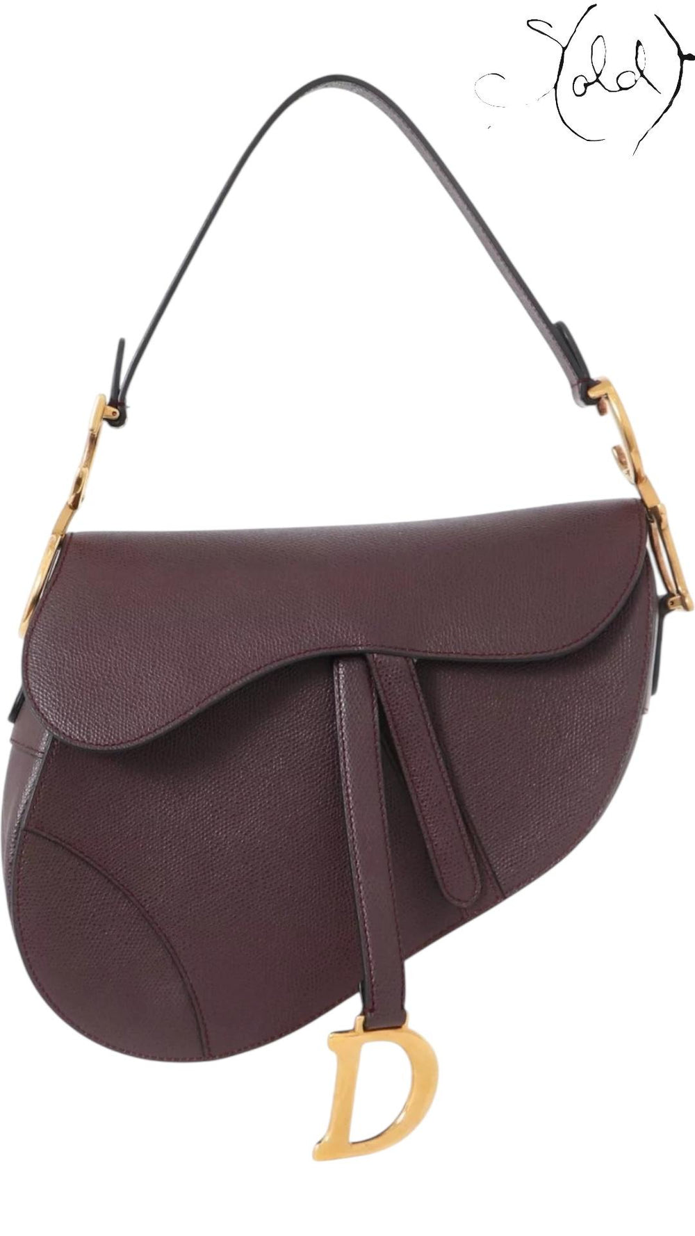 Christian Dior Saddle Bag Amarante Leather 2018, Detail view | Sold Attire