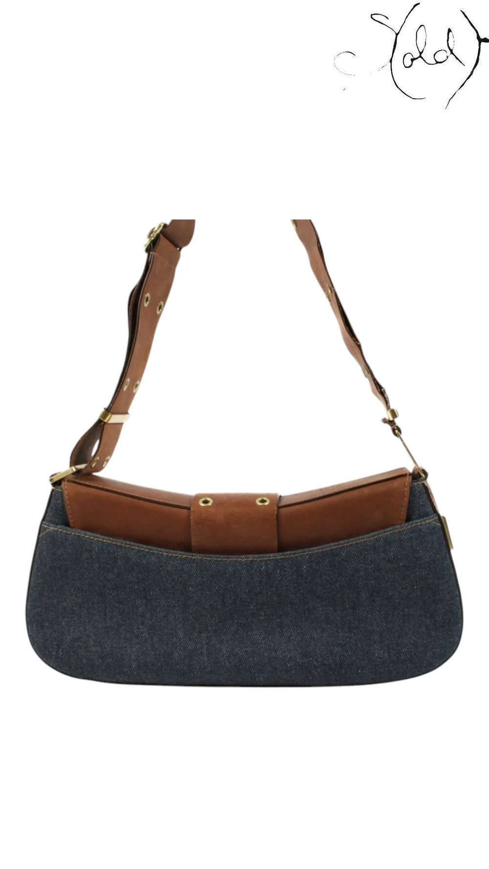 Dior Columbus Avenue Denim Bag 2000s Street Chic Rare, Back view | Sold Attire