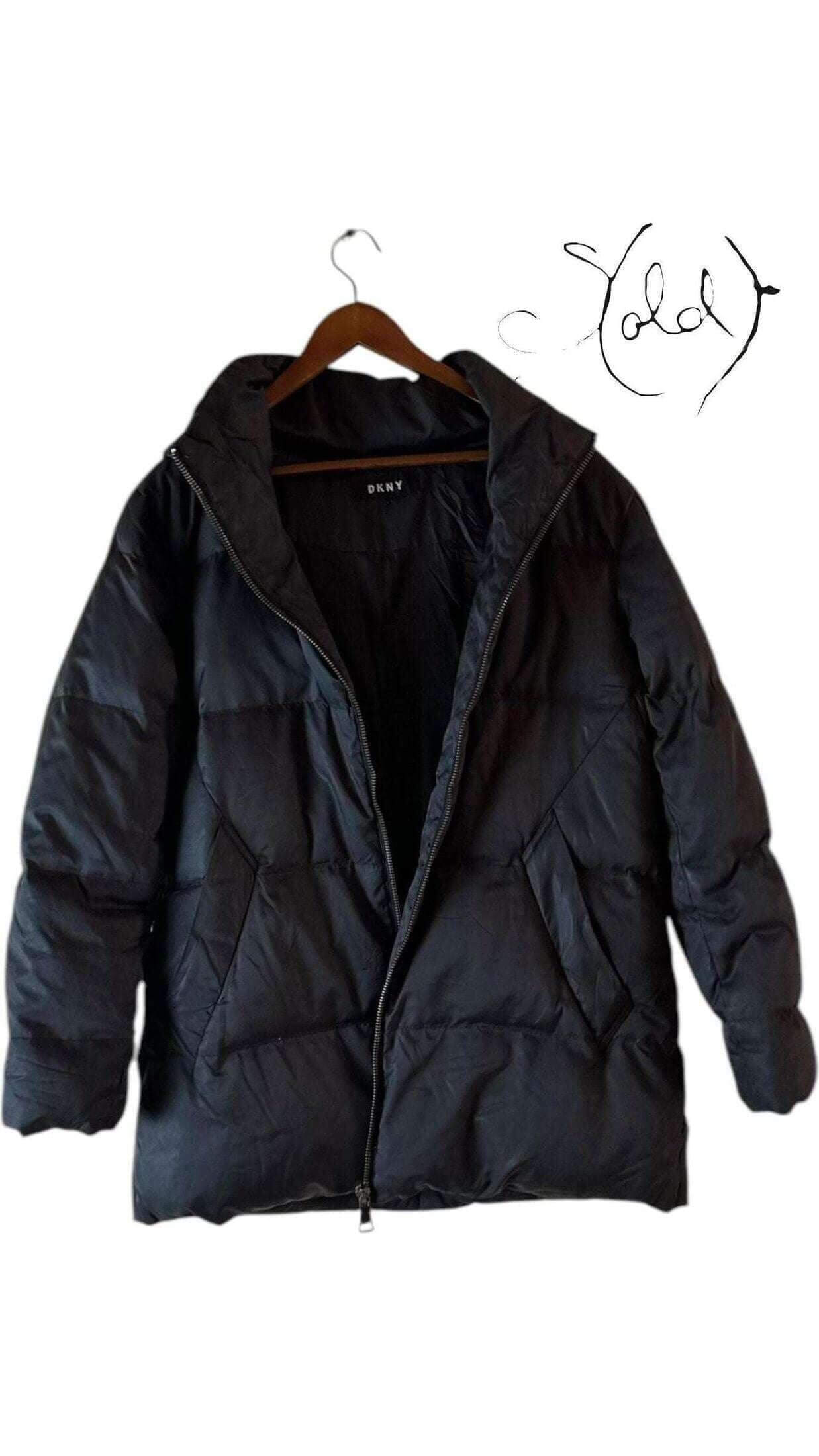 DKNY Black Puffer Jacket – Winter Essential, Back view | Sold Attire