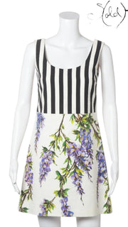 Dolce & Gabbana Wisteria Print Sleeveless Dress Size 36