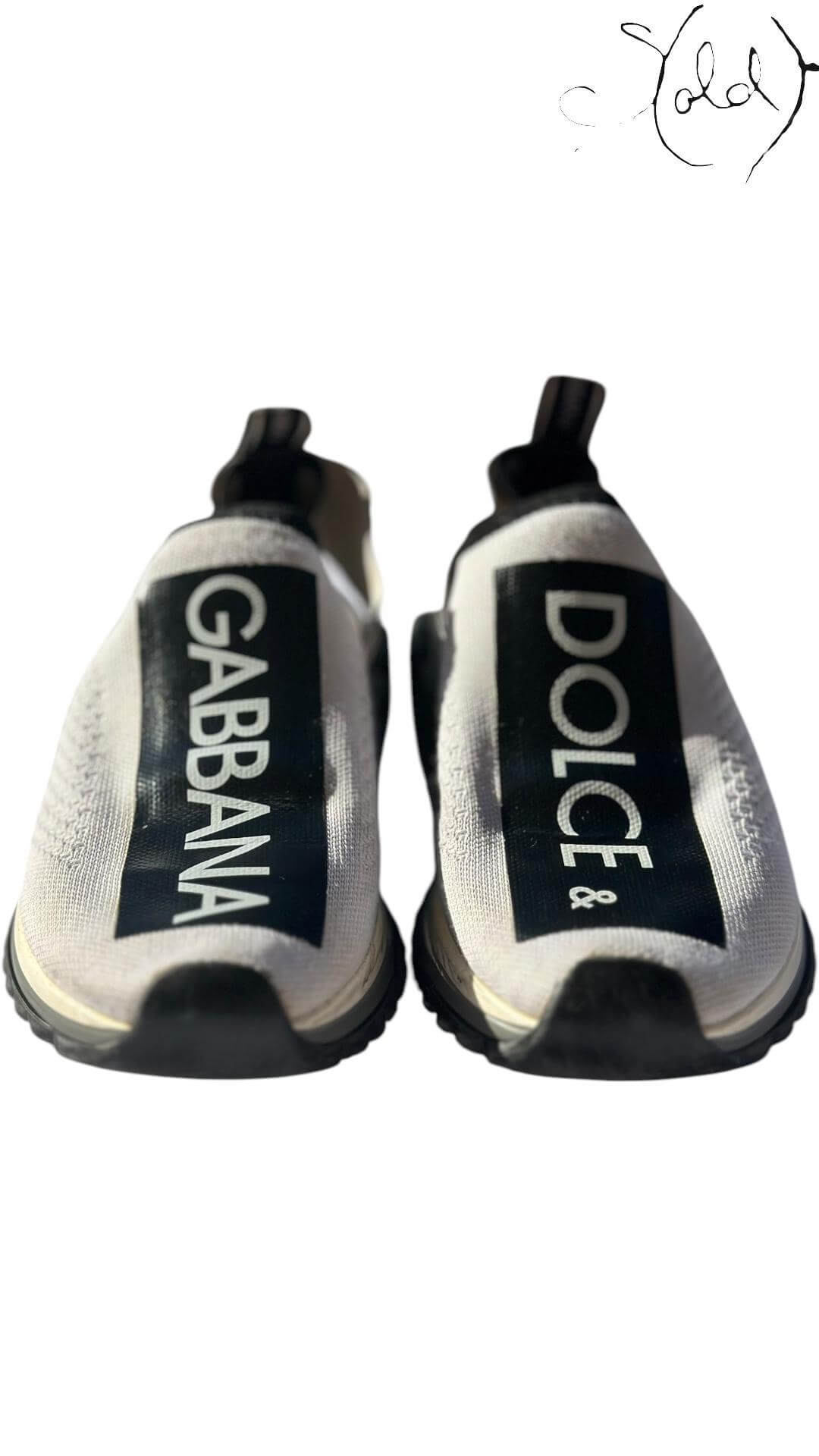 Dolce & Gabbana Sock Runners – Monochrome Flex, Back view | Sold Attire