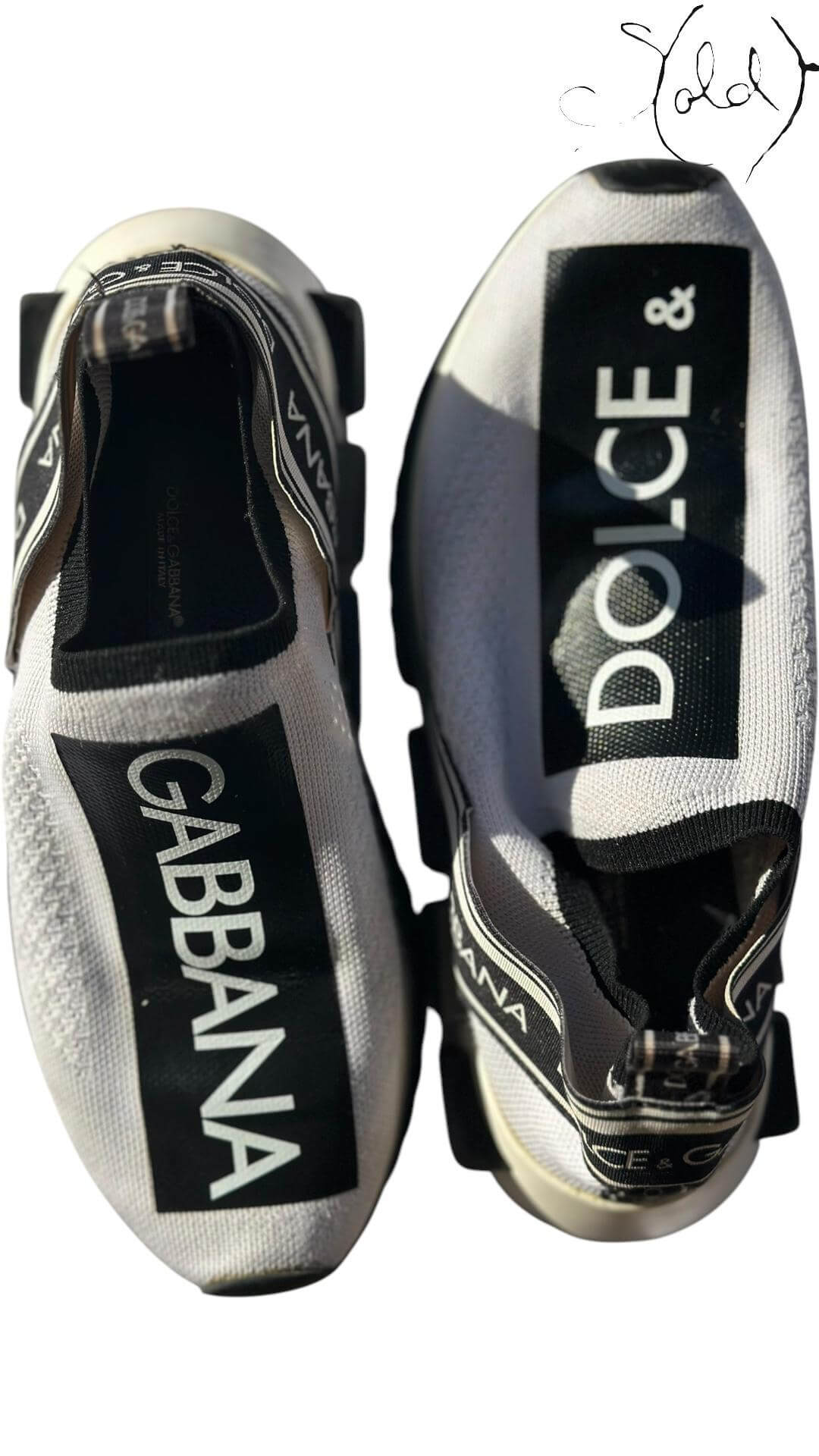 Dolce & Gabbana Sock Runners – Monochrome Flex, Hardware detail | Sold Attire