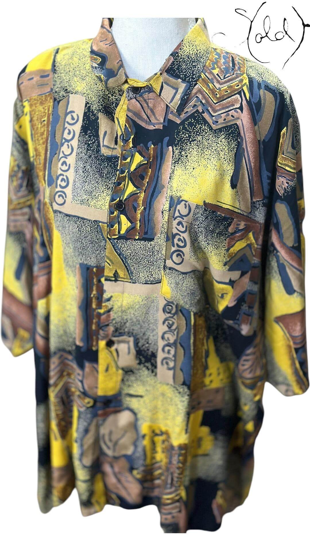 Earth Abstract Batik Shirt – Gallery Fit, Interior view | Sold Attire