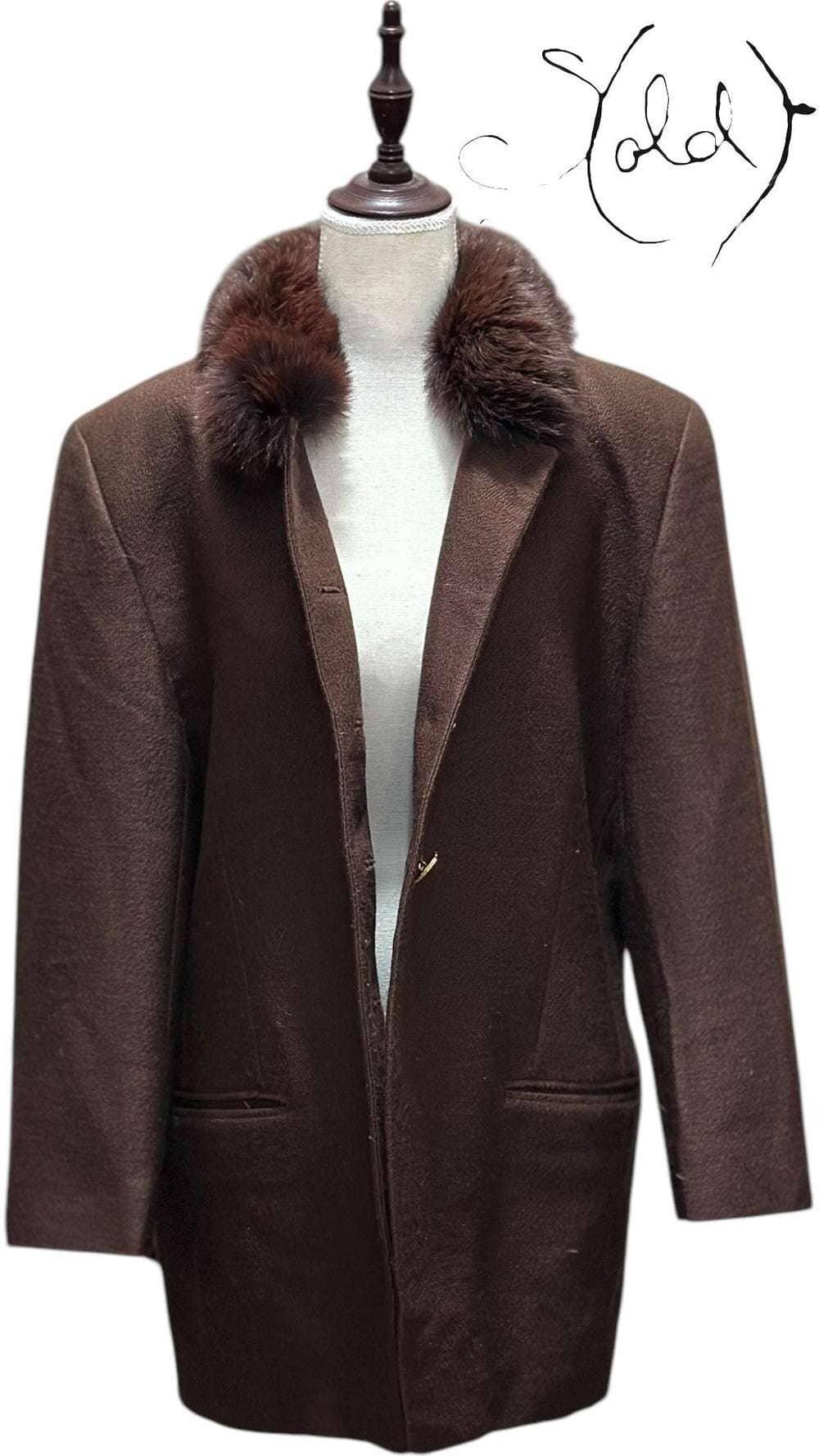 Electre Paris Fox Fur & Lana Wool Coat – Quiet Luxury, Detail view | Sold Attire