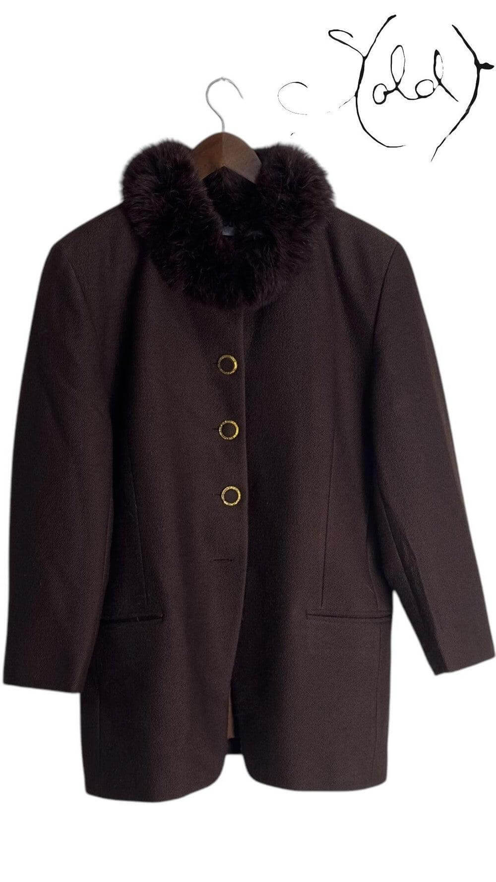 Electre Paris Fox Fur & Lana Wool Coat – Quiet Luxury, Interior view | Sold Attire