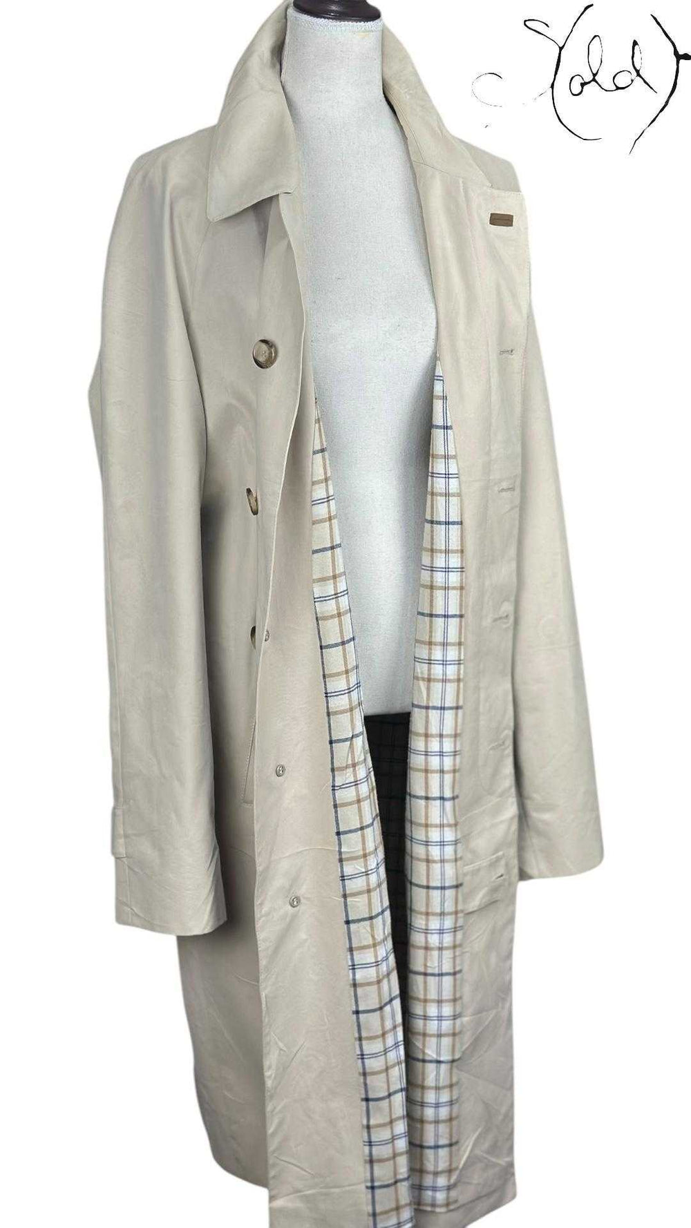 Emidio Tucci Cream Trench Coat – Refined European Tailoring, Side view | Sold Attire