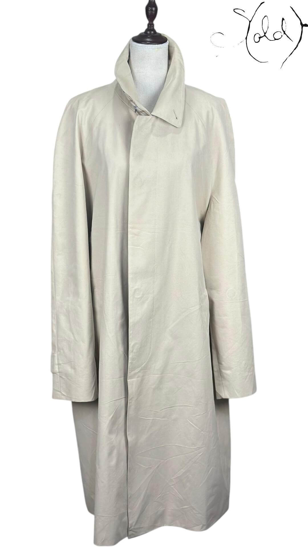 Emidio Tucci Cream Trench Coat – Refined European Tailoring — Interior view | Sold Attire