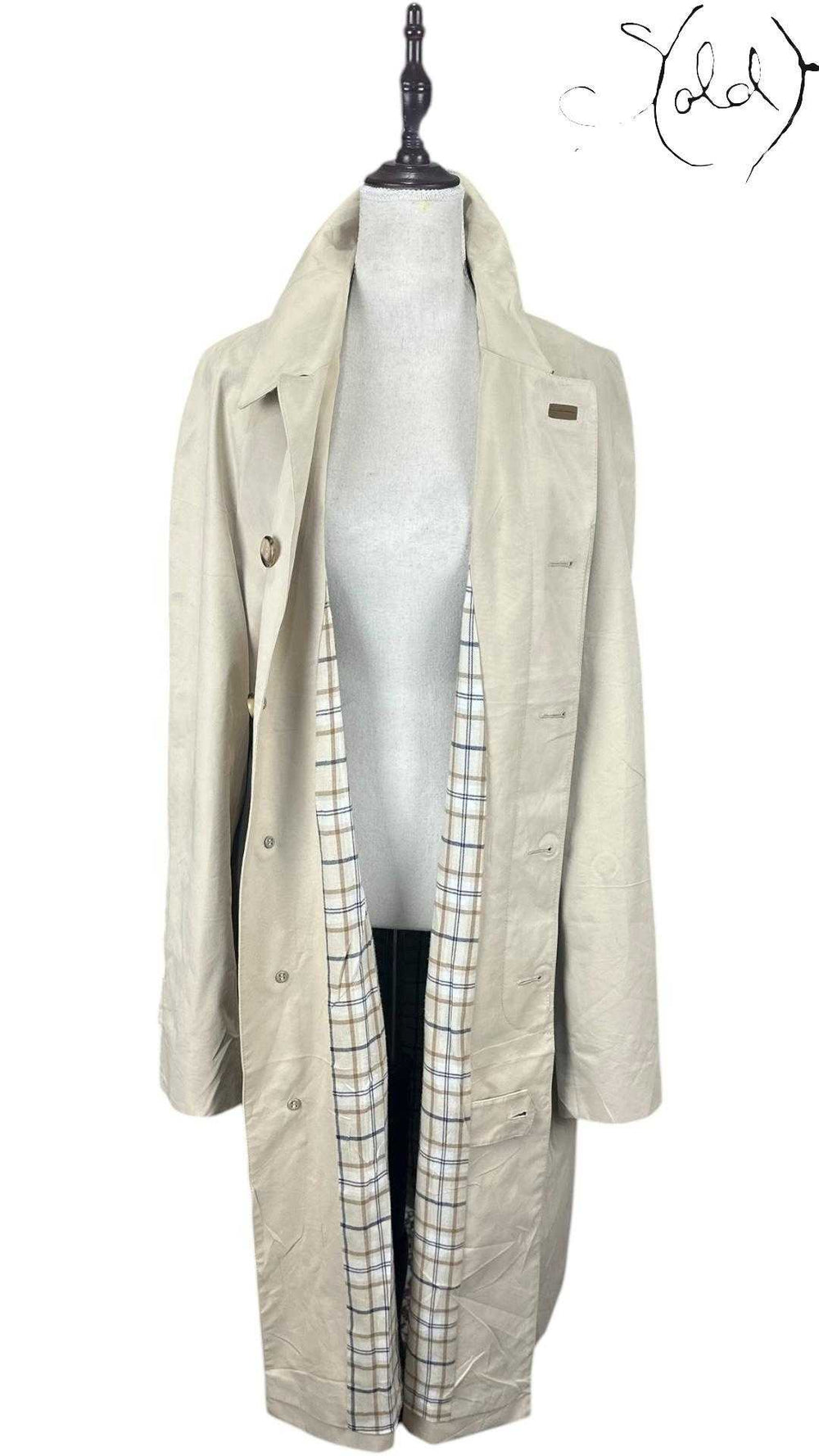 Emidio Tucci Cream Trench Coat – Refined European Tailoring, Base view | Sold Attire