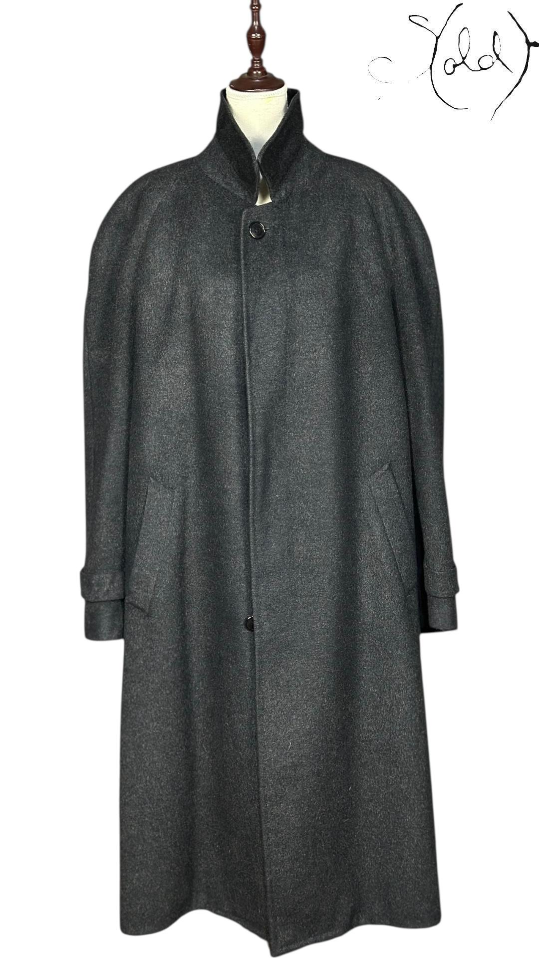 Ermenegildo Zegna Camel Hair & Wool Overcoat Grey, Interior view | Sold Attire