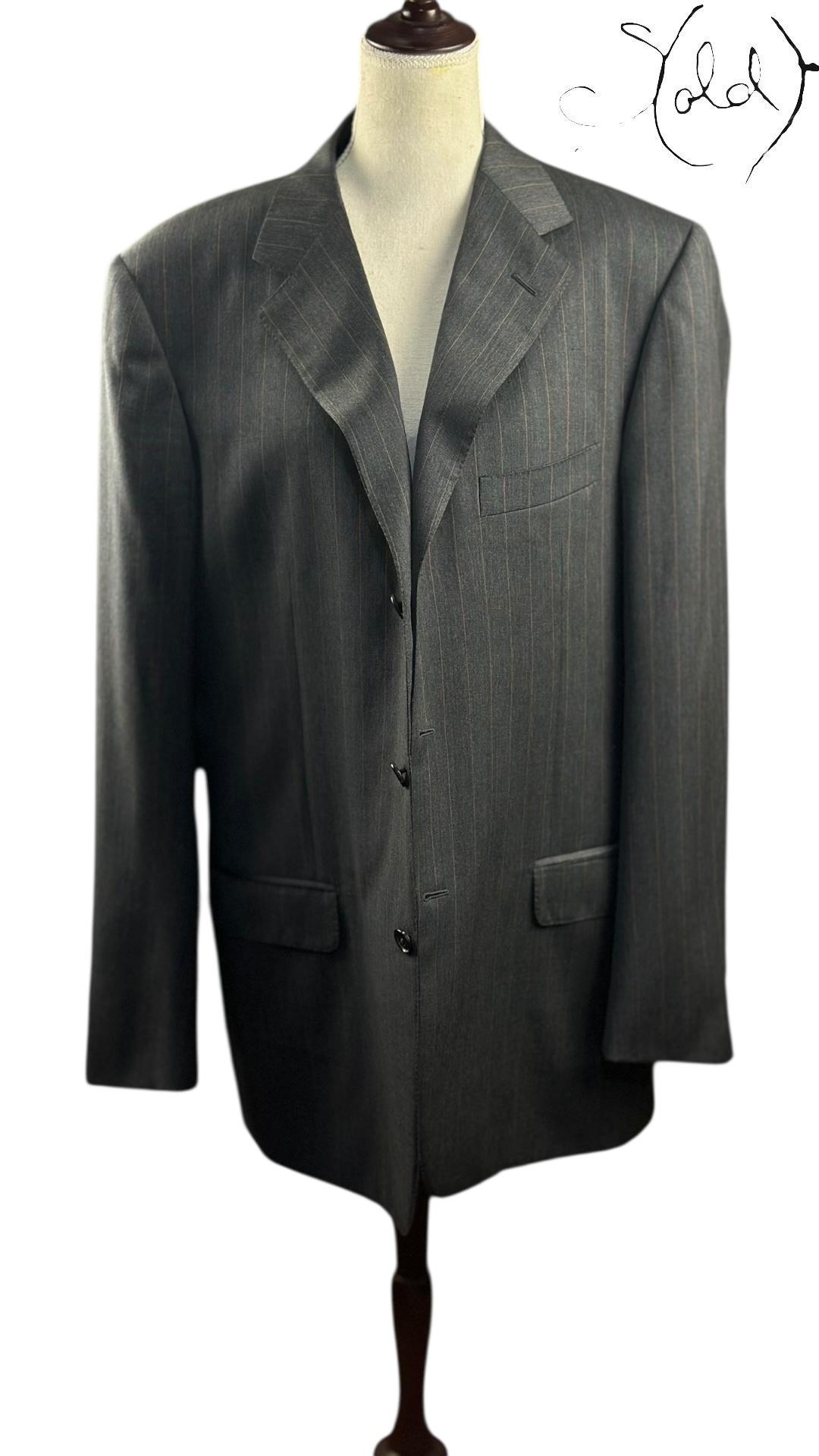 Ermenegildo Zegna Pinstripe Wool Blazer, Detail view | Sold Attire